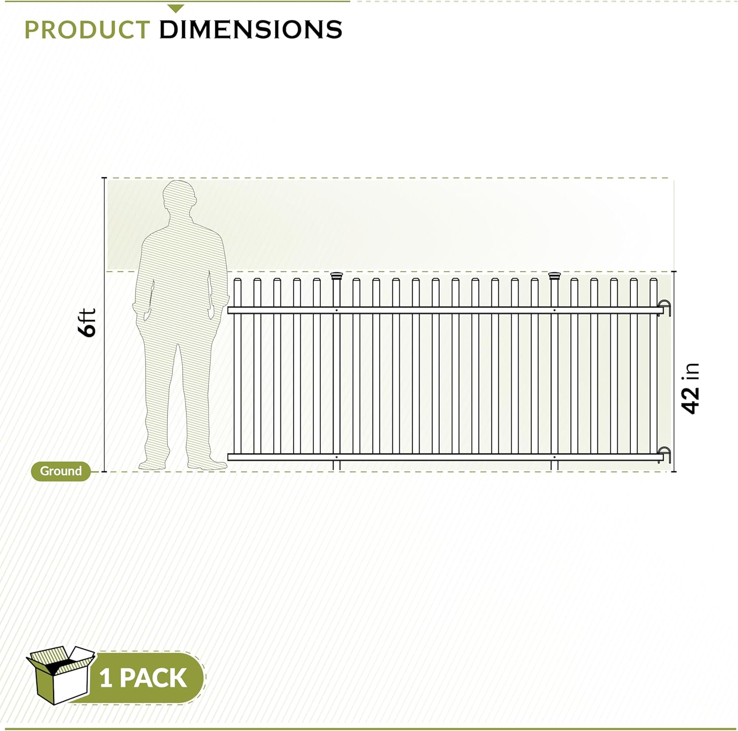 3.5ft H x 7.6ft W (1 Panel) Freestanding Zippity Lightweight Portable Fence Kit, White Vinyl Picket Panel, Portable Outdoor & Indoor Barrier for Temporary Events, Easy Install for Backyard ZP19026