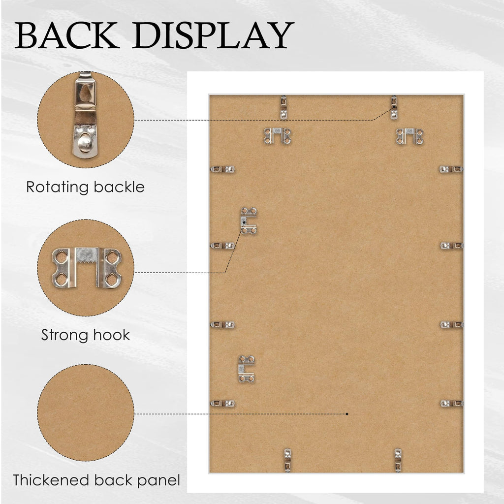 16x24 Black Frame 2 Pack, Engineered Wood for 24 x 16 in Poster | Horizontal or Vertical Wall Mounting, 24x16 Poster Frames for Gallery, Office, and Home Decor
