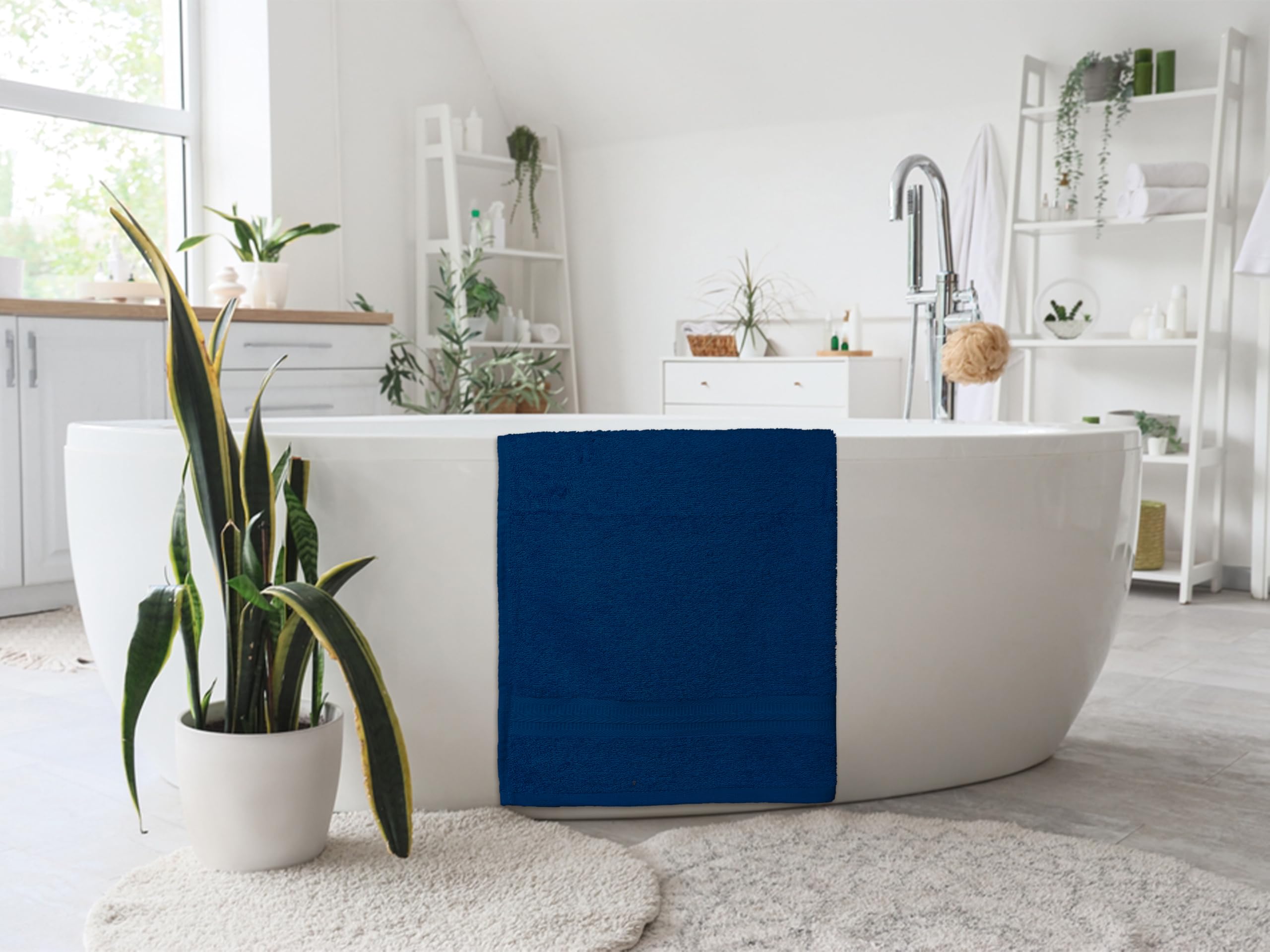 Medium Bath Towels Pack of 6 – 24x48 Inches – Soft, Quick Dry & Highly Absorbent – 100% Cotton Towels for Bathroom, Spa, Gym & Hotel – Aqua Blue
