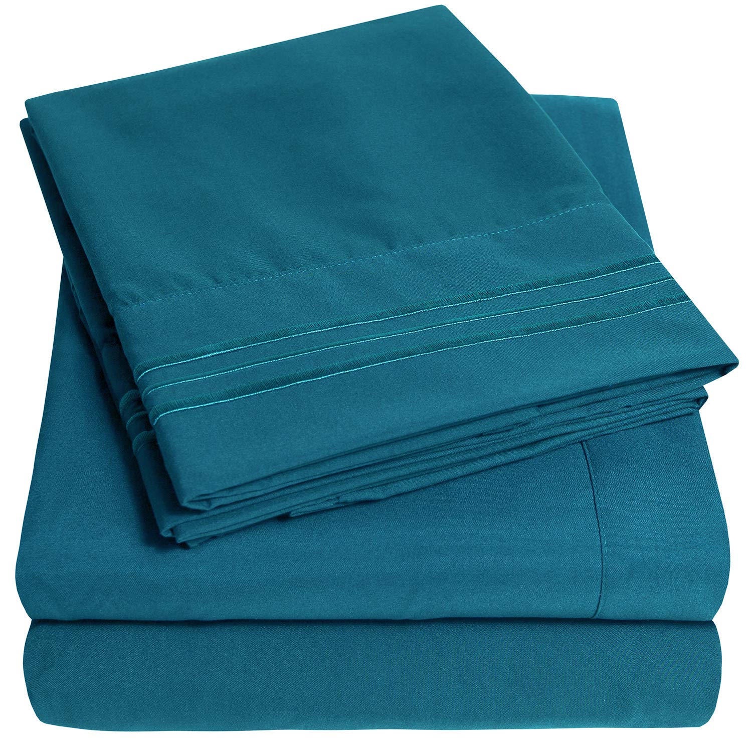 1500 Supreme Collection Extra Deep Pocket Sheets Set - Luxury Soft Bed Sheets, Wrinkle Free, Bedding, Over 40 Colors, 21 inch Extra Deep Pocket, Twin, Black