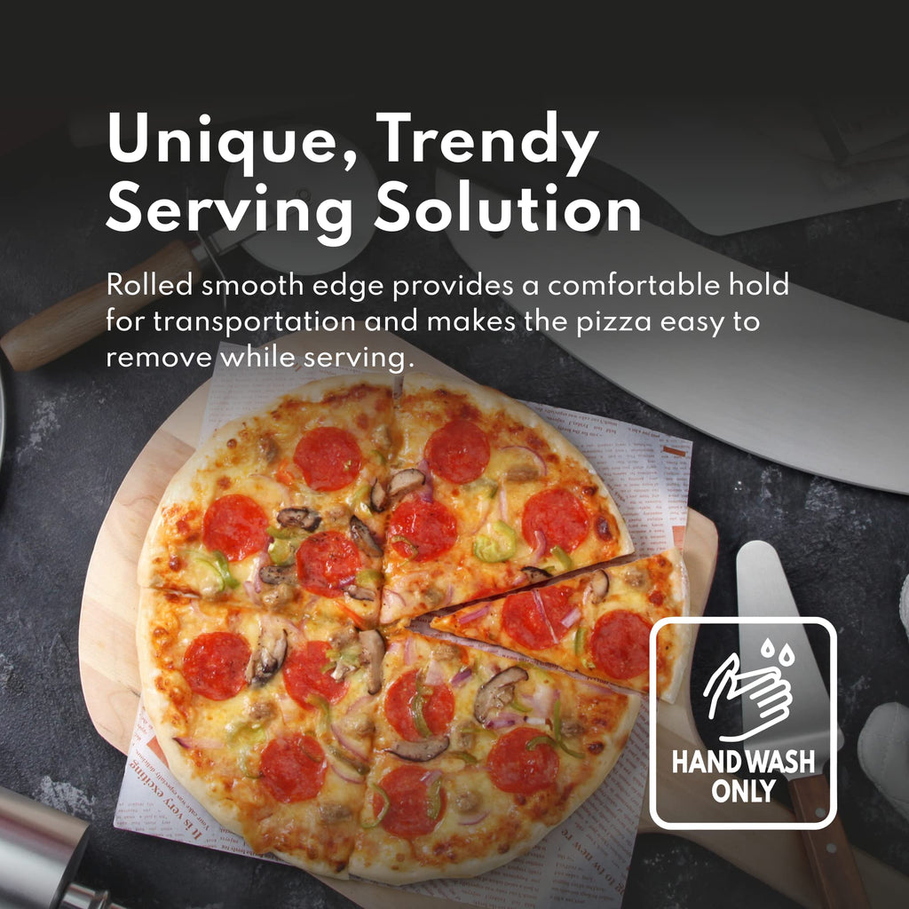 New Star Foodservice Restaurant-Grade Aluminum Pizza Pan/Tray, Wide Rim, 8 Inch, Pack of 6