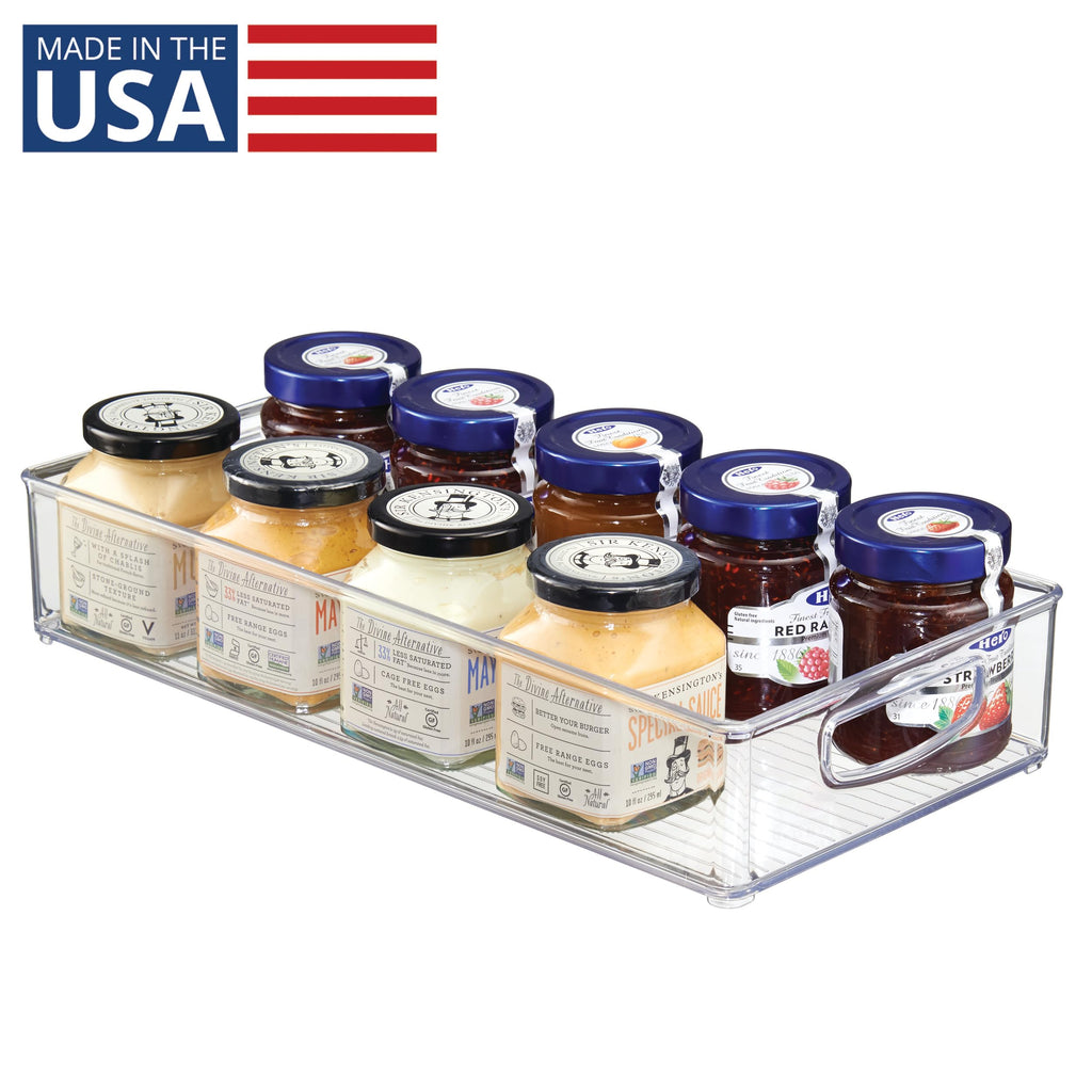 iDesign Slim Extra Long Clear Storage Bin | Narrow, Stackable, Kitchen or Pantry Organizer
