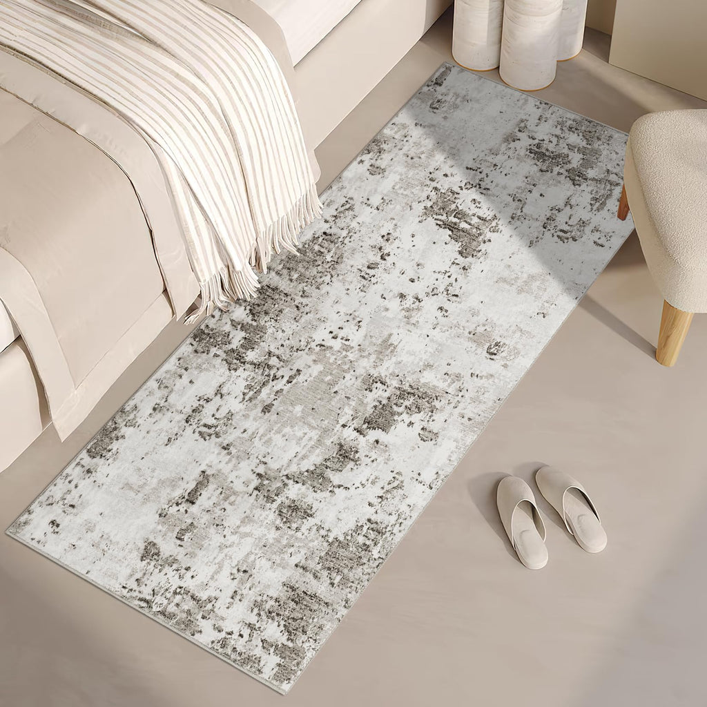 ROYHOME Modern Scalloped Abstract 2x3 Area Rug Non Slip Non Shedding Low Pile Stain Resistant Rug for Entryway Kitchen Bedroom,Black Yellow