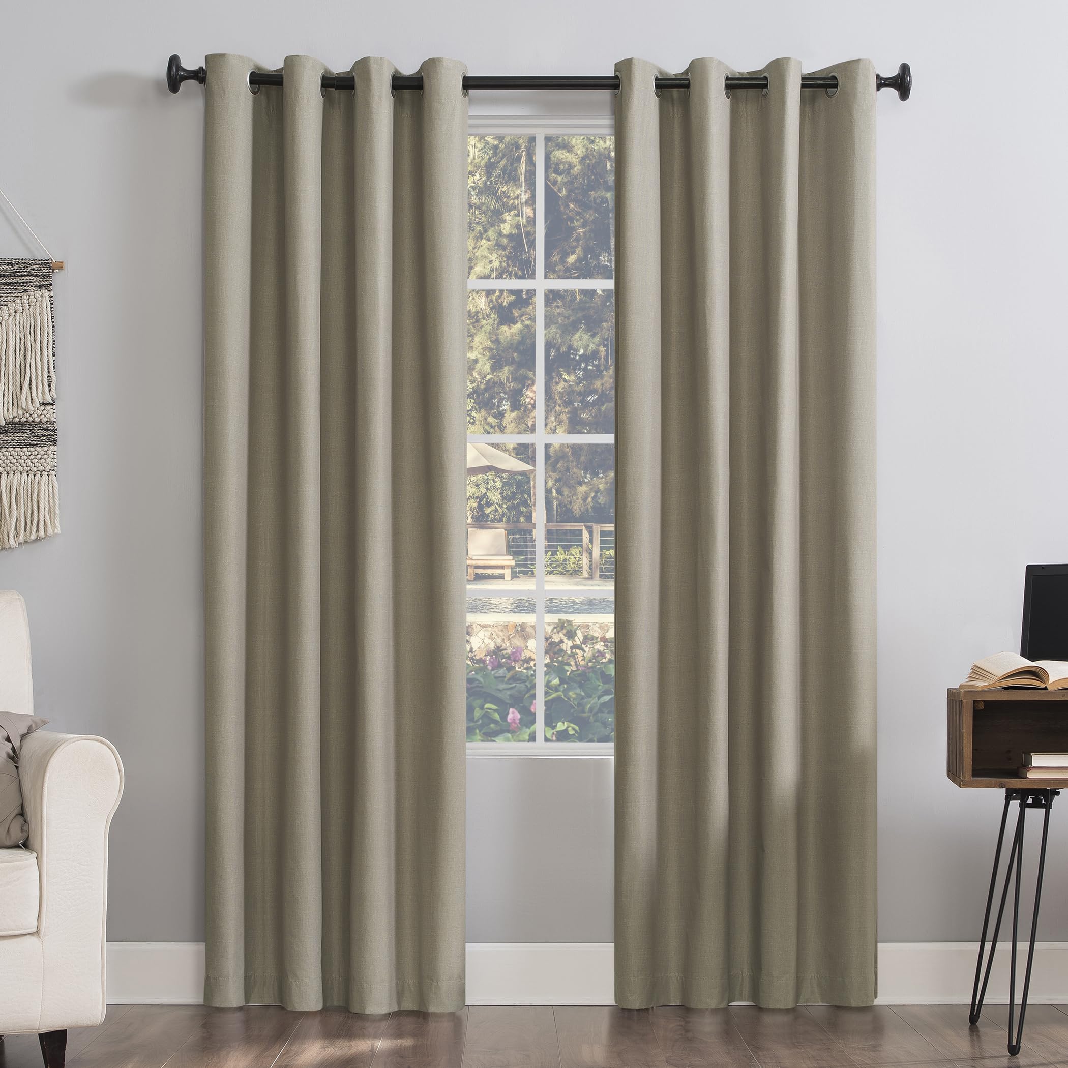 Sun Zero Columbia Thermal Insulated 100% Blackout Grommet Curtain Single Panel, 50" x 63", Cedar Orange
