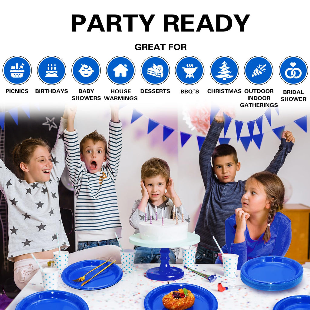 50 Pcs Black Plastic Plates, 10 Inch Black Plates, Black Party Plates Disposable for Birthday Weddings Fathers Day World Cup
