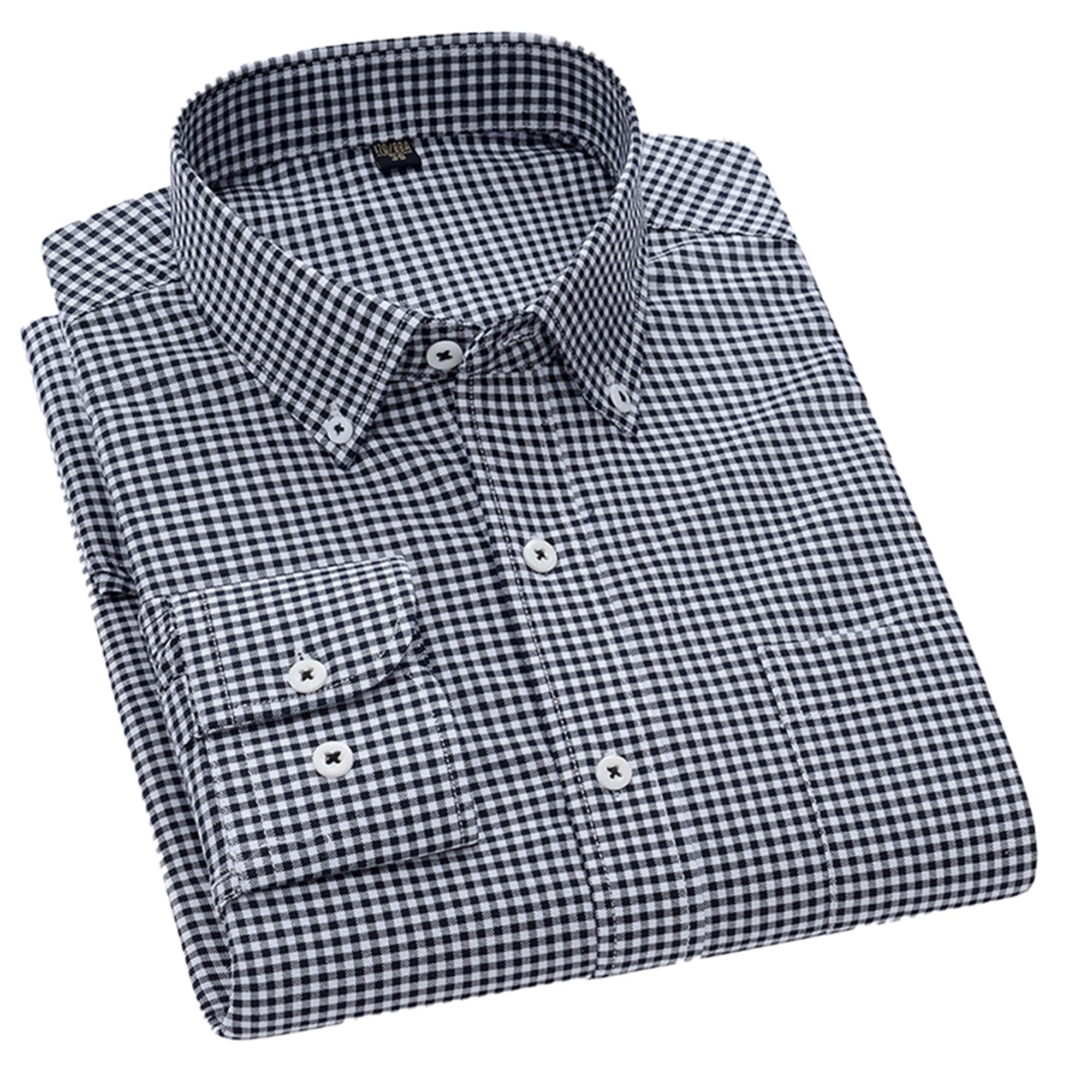 Cromoncent Mens Cotton Oxford Shirt Long Sleeve Button Down Dress Shirts with Pocket