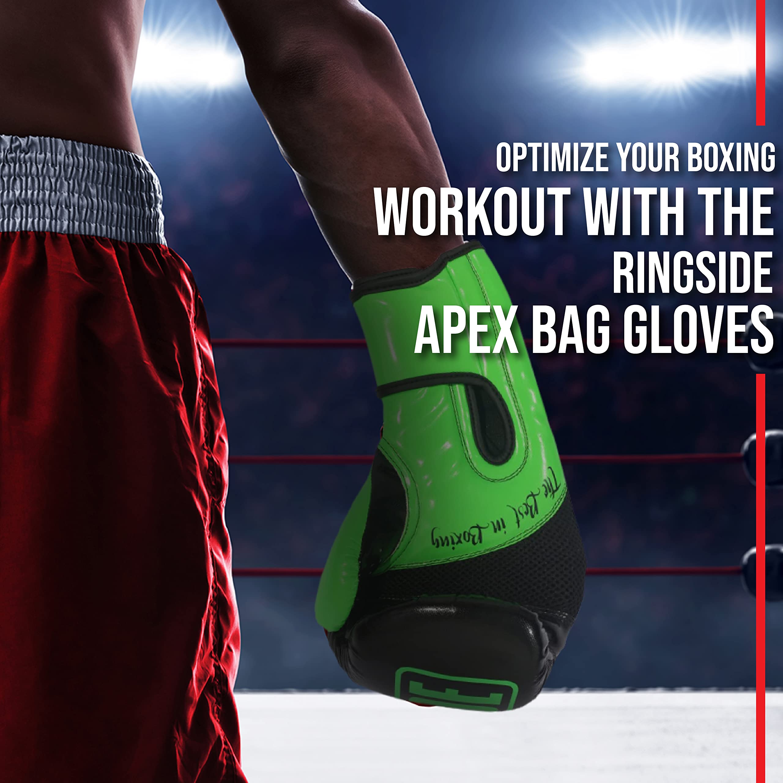 Ringside Apex Bag Gloves, IMF-Tech Boxing Gloves with Secure Wrist Support, Synthetic Boxing Gloves for Men and Women