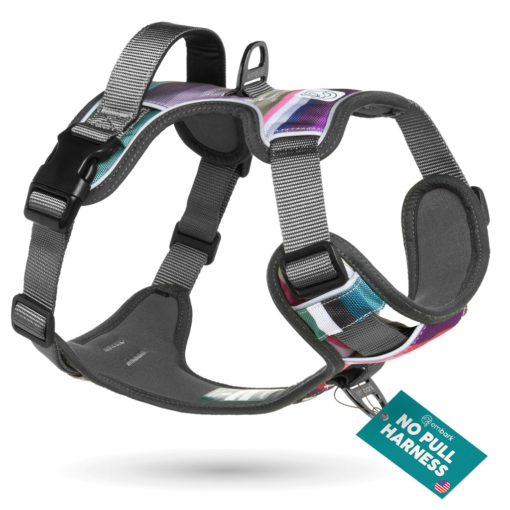 Embark Adventure Dog Harness for Small, Medium & Large Dogs – No Pull, Reflective Trim, Heavy Duty Oxford, 2 Leash Clips, Gel-Lined Handle, Soft Padded