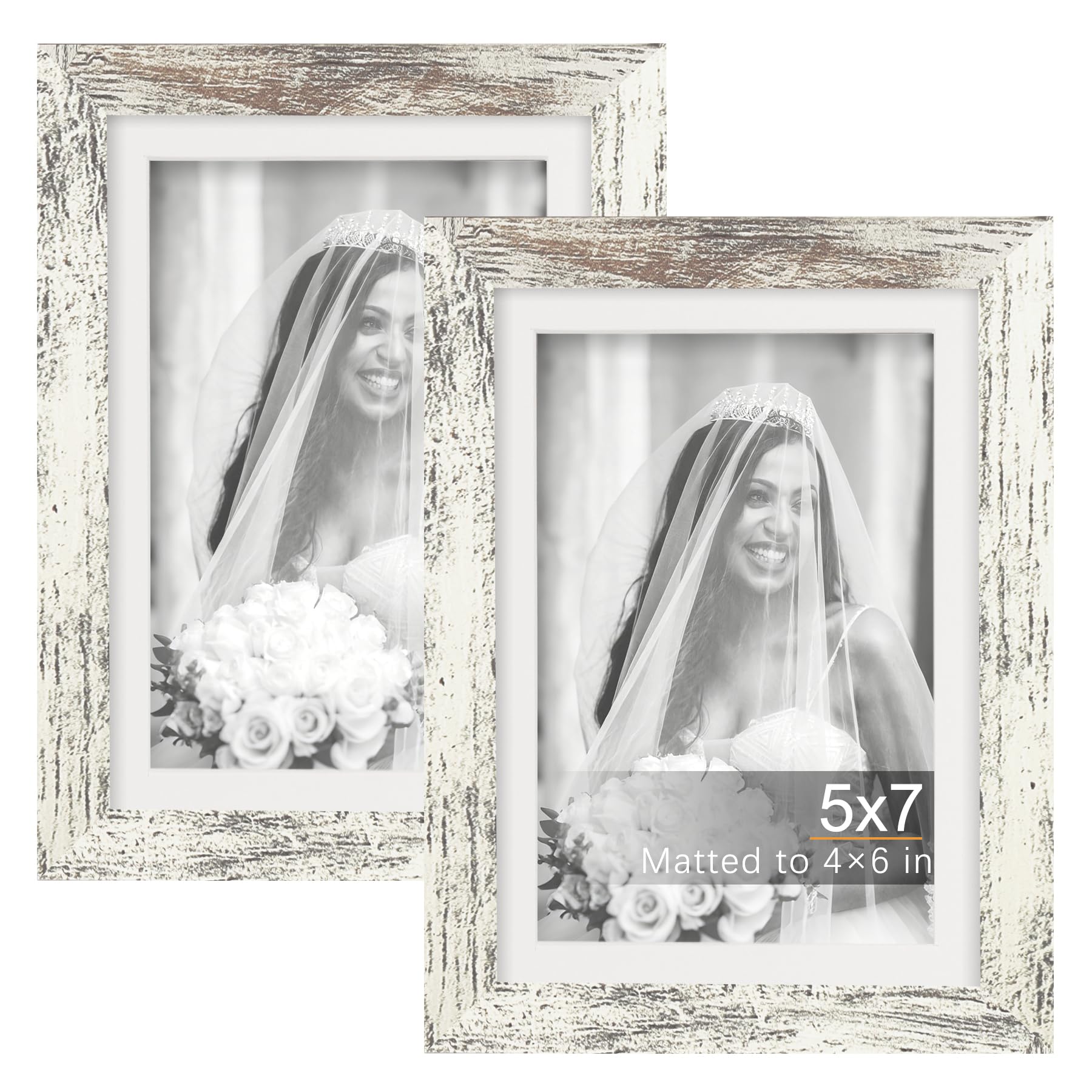 TOFOREVO Picture Frames 4x4 Set of 2 Black Wood Grain Photo Frame for Gallery Wall Mounting or Tabletop Display