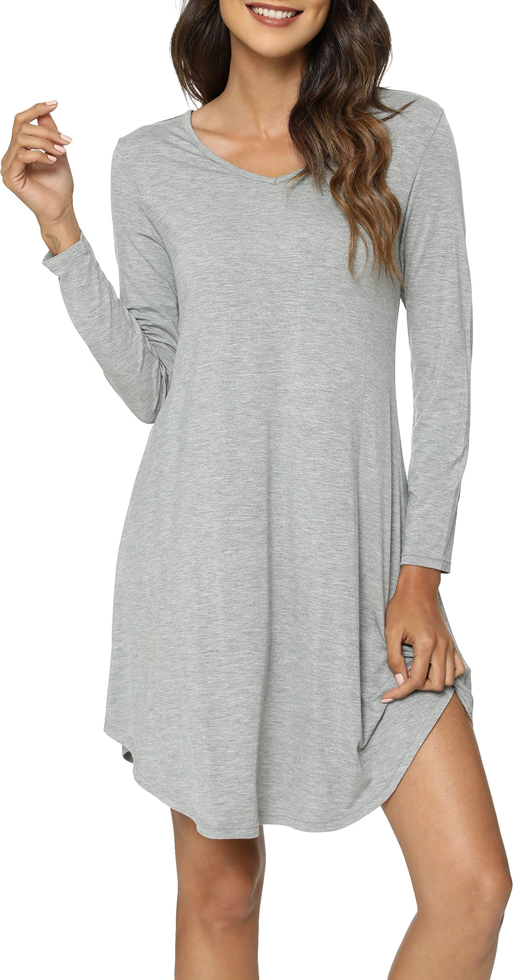 GYS Womens Bamboo Viscose Nightgown Super Soft Lightweight Night Shirts for Sleeping