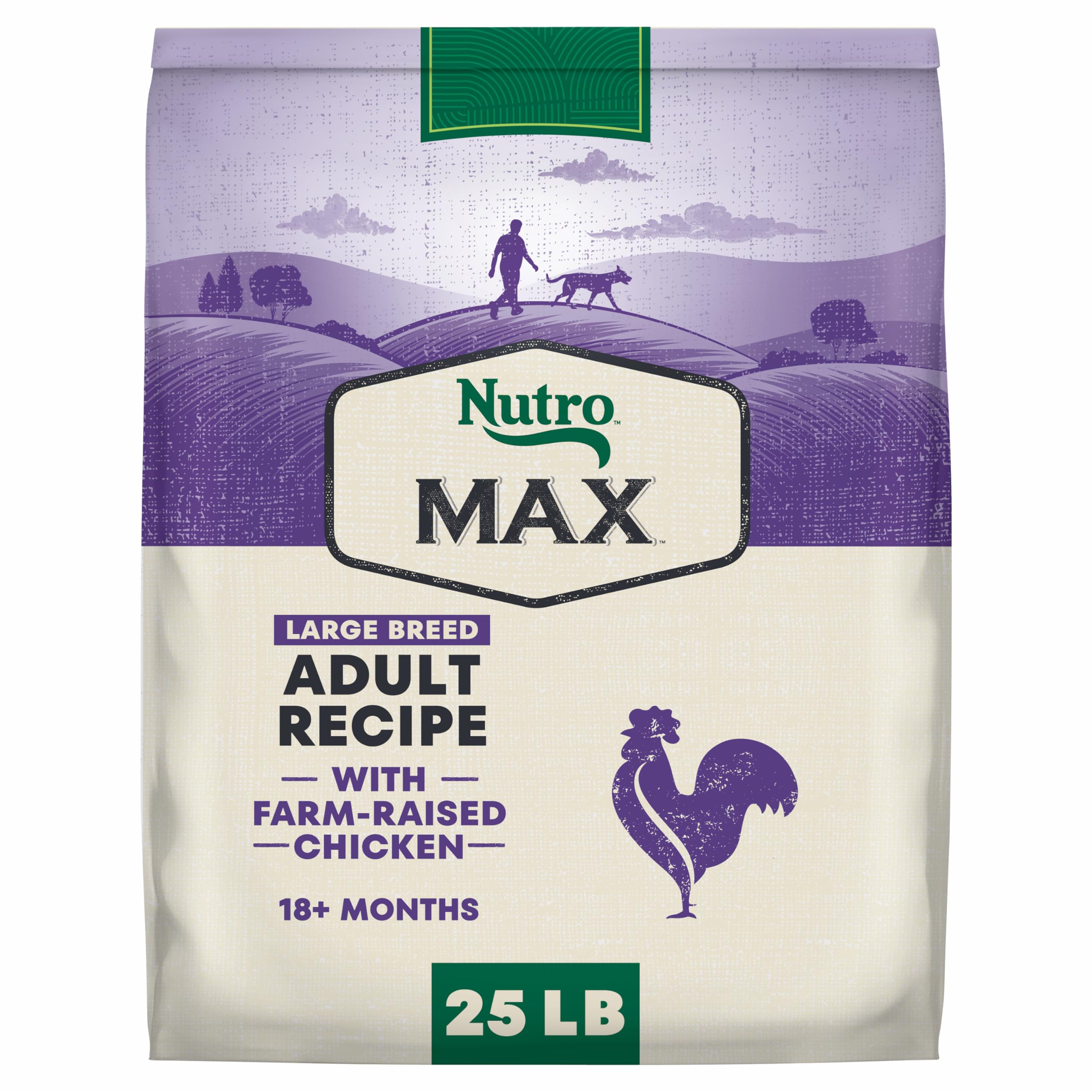 Nutro Max Dry Dog Food, Adult Dog Food Dry Recipe for Large Breeds with Farm-Raised Chicken, 25 lb. Bag