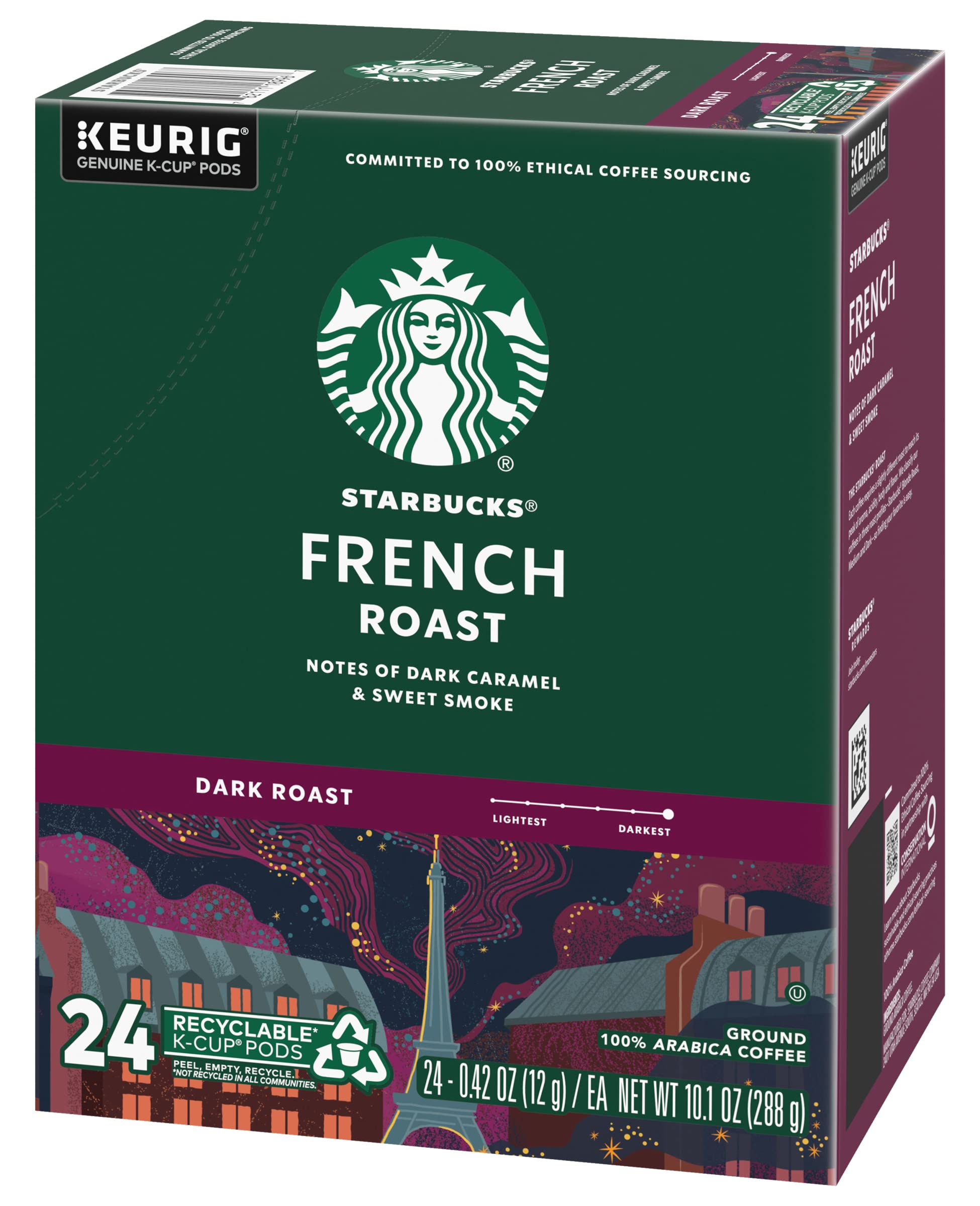 Starbucks Coffee, Caffe Verona Dark K Cup Portion Pack for Keurig Brewers, 24 Count