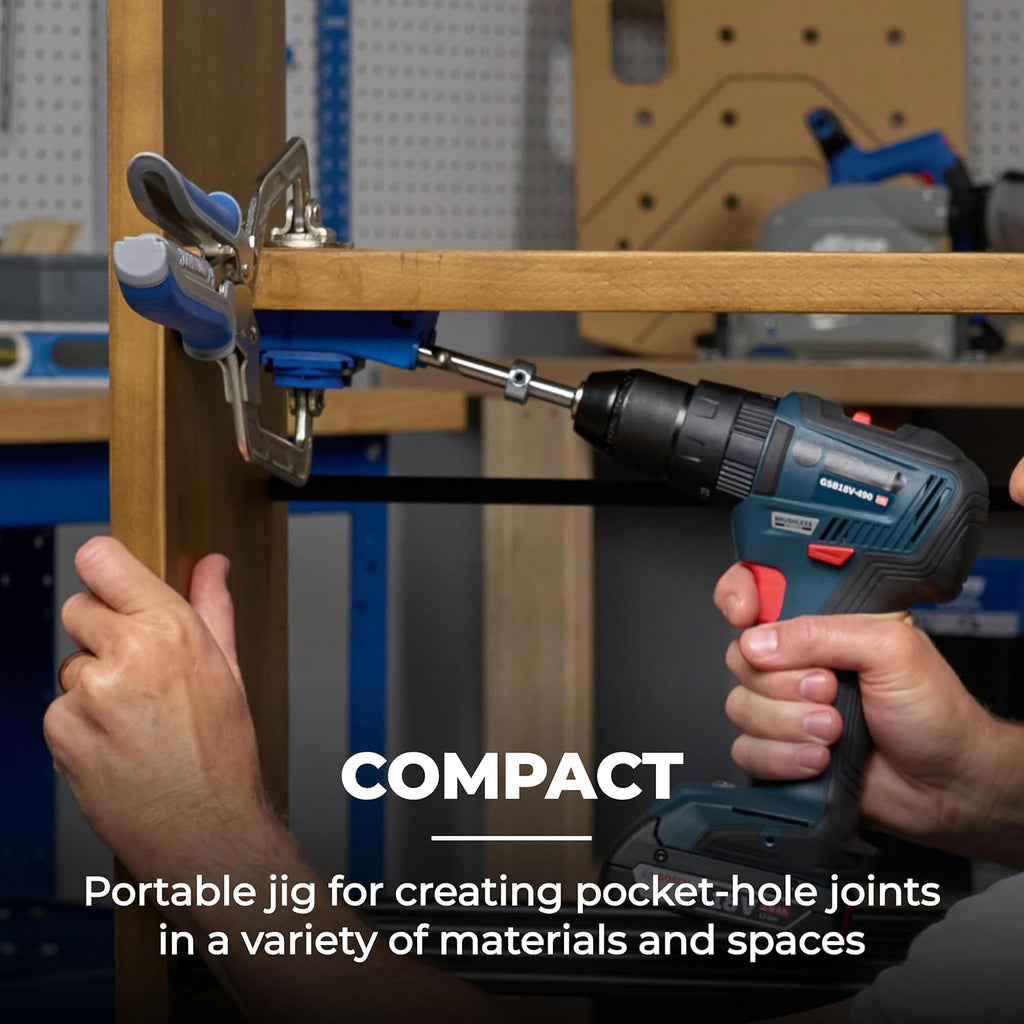 Kreg KPHJ320-22 Pocket-Hole Jig 320 with Classic 2 Inch Face Clamp - Small, Durable Jig for Tight Spaces - Easily Adjustable Drill Guides - For Materials 1/2" to 1 1/2" Thick
