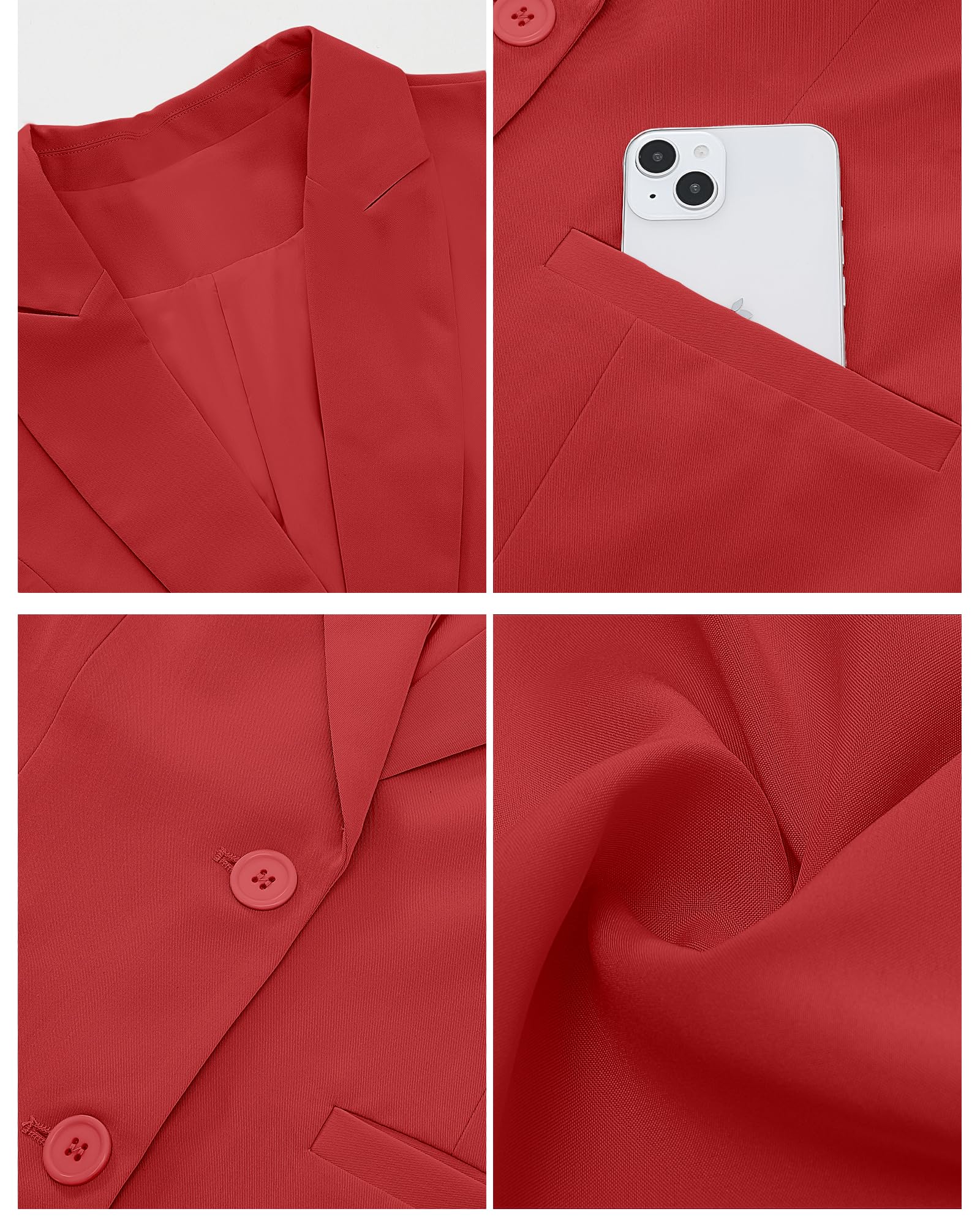 luvamia Blazers for Women Business Casual Long Blazer Jackets Dressy Work Professional Office Outfits Lapel Pockets
