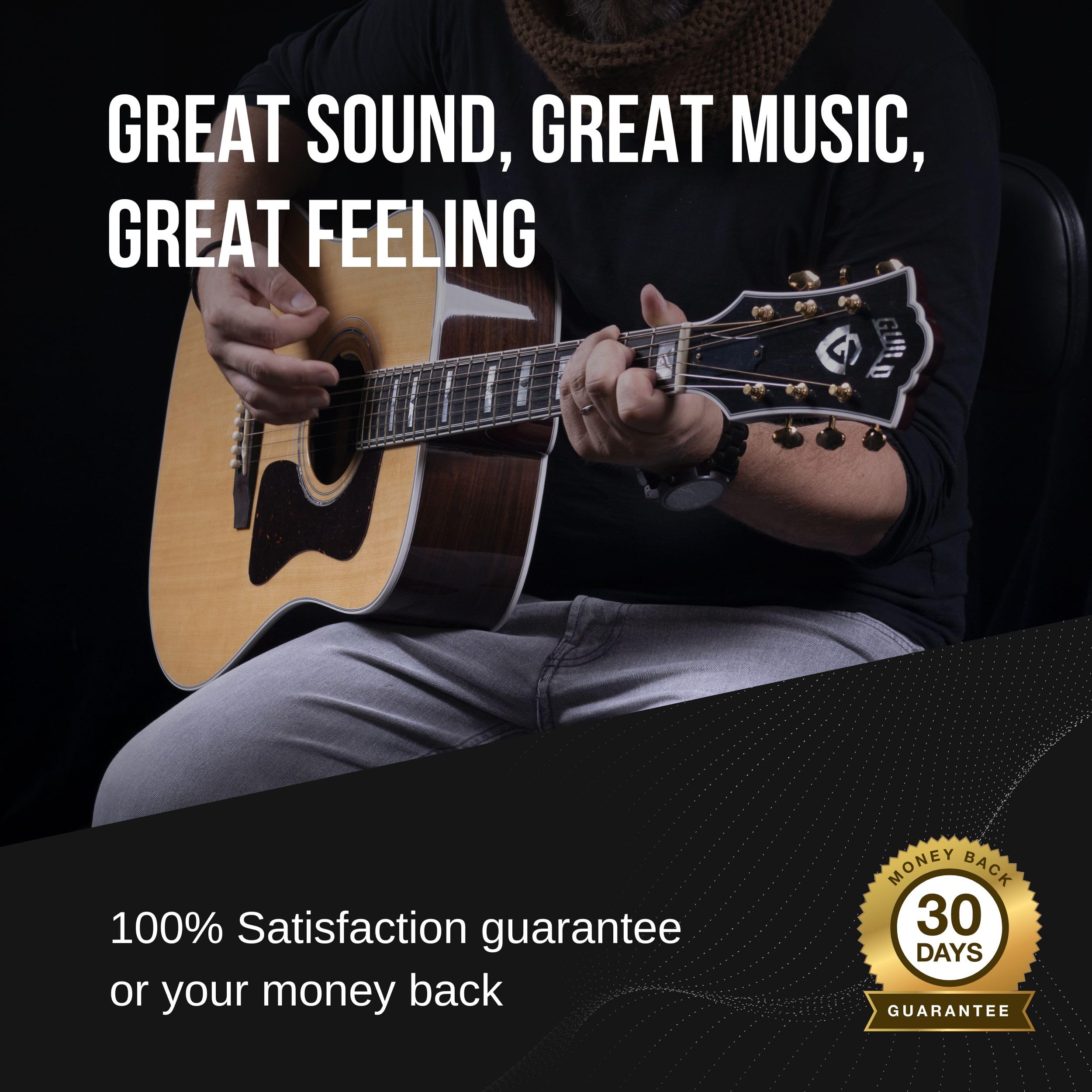 Light Acoustic Guitar Strings 10-47 - Brilliant Sound & Extra E1 String & 3xGuitar Picks - Phosphor Bronze Guitar Strings Acoustic - Acoustic Guitar Strings 6 String Set