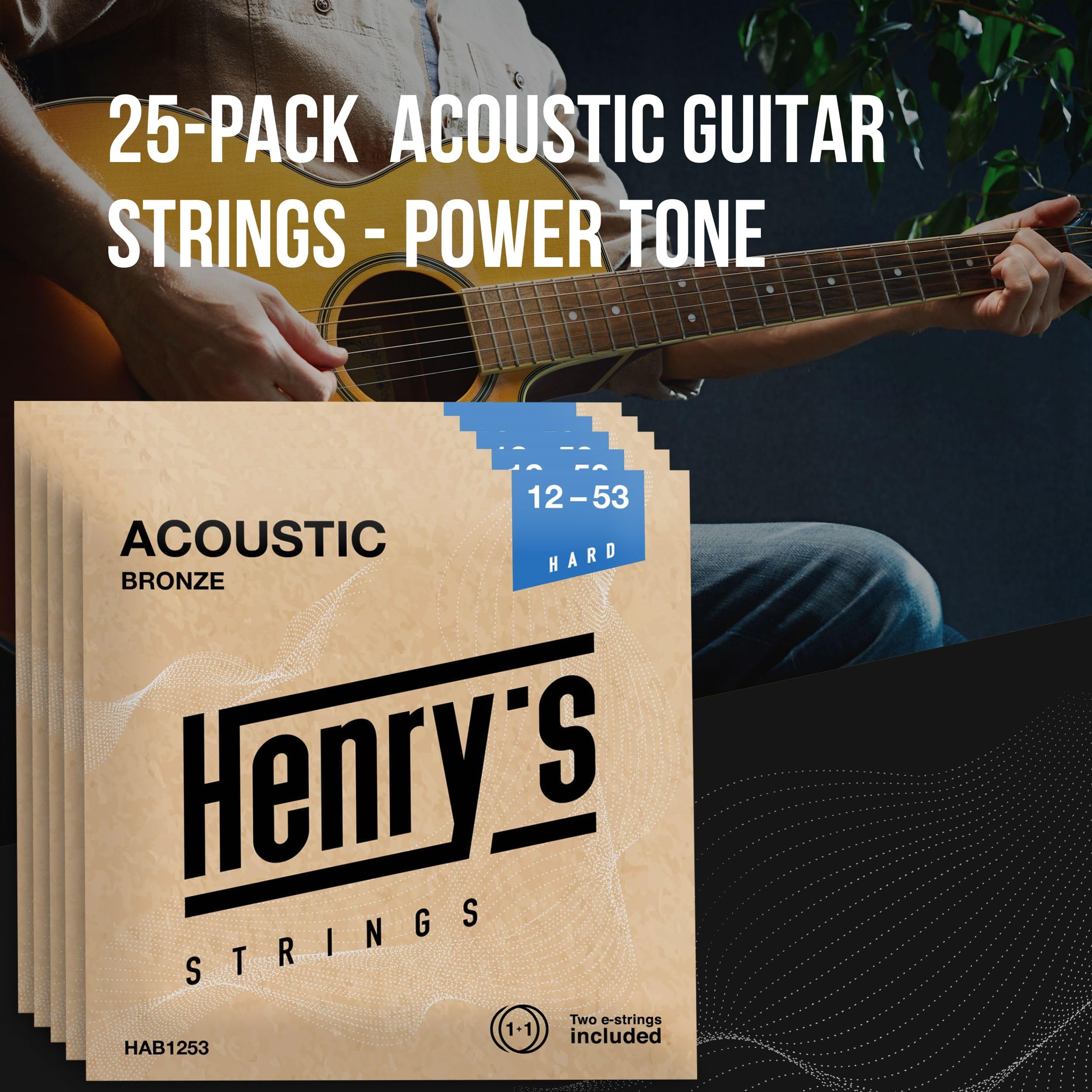 Light Acoustic Guitar Strings 10-47 - Brilliant Sound & Extra E1 String & 3xGuitar Picks - Phosphor Bronze Guitar Strings Acoustic - Acoustic Guitar Strings 6 String Set