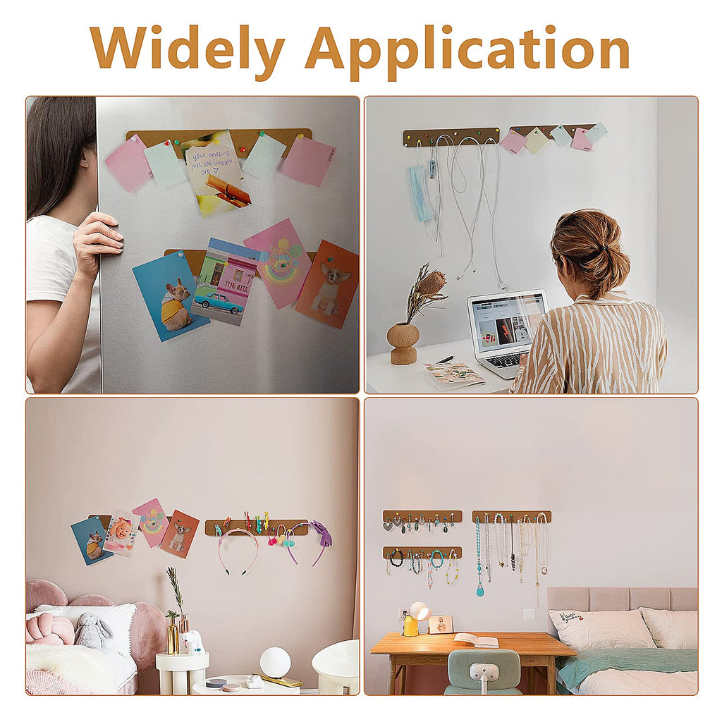 Felt Bulletin Board, 15.7''X 11.8'' corkboard Pin Board for Bedrooms Offices Home Wall Decoration, Self Adhesive Cork Board with 35 Push Pins for Paste Notes, Photos, Schedules (2 Pack)