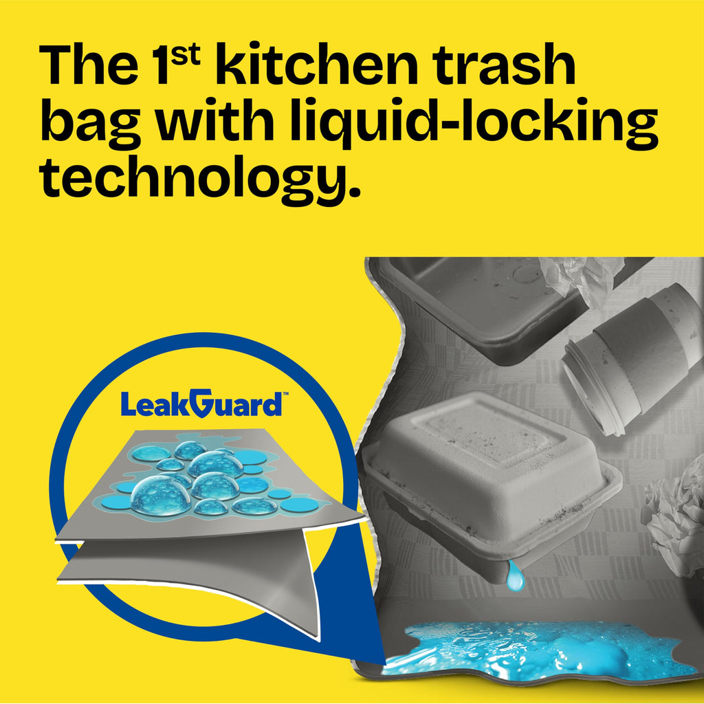 Glad ForceFlex MaxStrength LeakGuard Trash Bags, 13 Gal, Fresh Air, 90 Ct (Package May Vary)