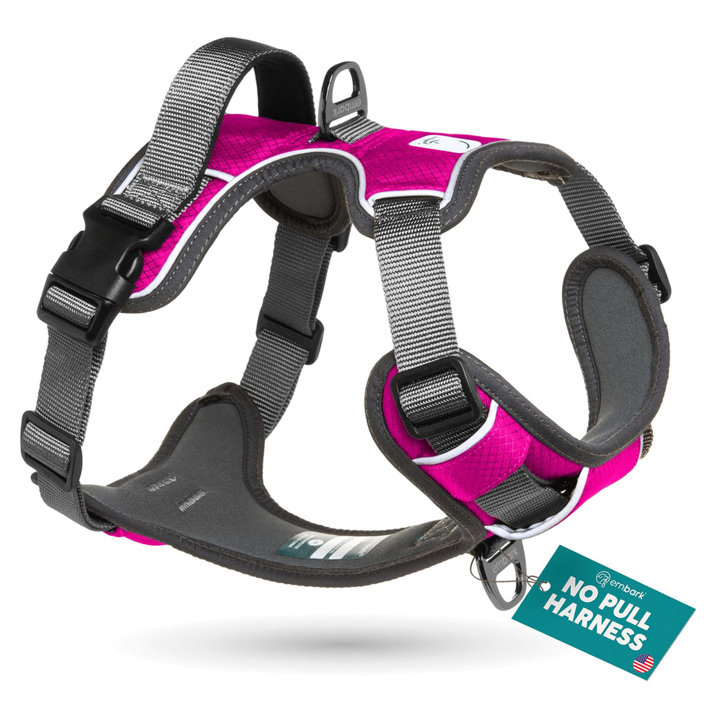 Embark Adventure Dog Harness for Small, Medium & Large Dogs – No Pull, Reflective Trim, Heavy Duty Oxford, 2 Leash Clips, Gel-Lined Handle, Soft Padded