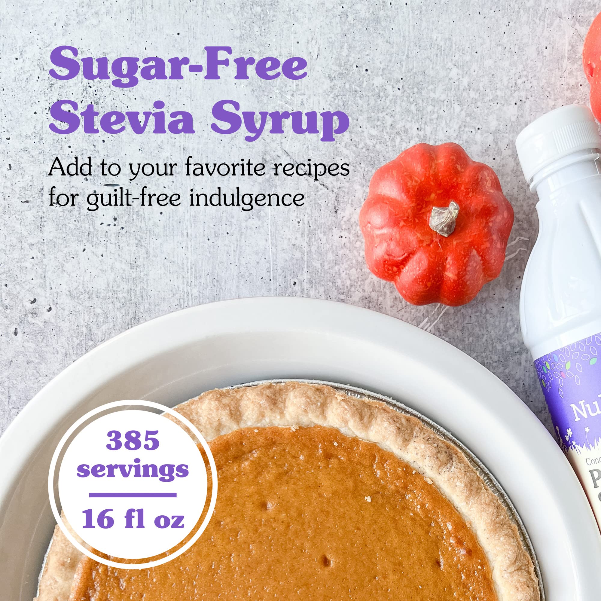 NuNaturals Stevia Syrup, Sugar-Free Sweetener, Plant-Based Sugar Substitute, Zero Calorie, Chocolate Flavor Syrup, 16 oz