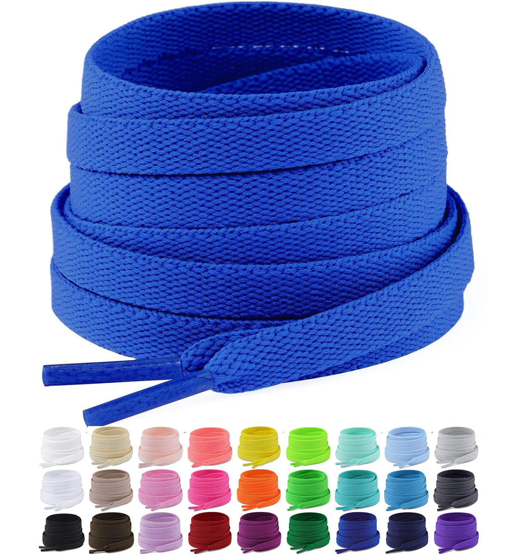 Upgrade Tight Weave Flat Shoelaces 28 Colors 5/16" Wide Shoe Laces for Sneakers - 2Pairs