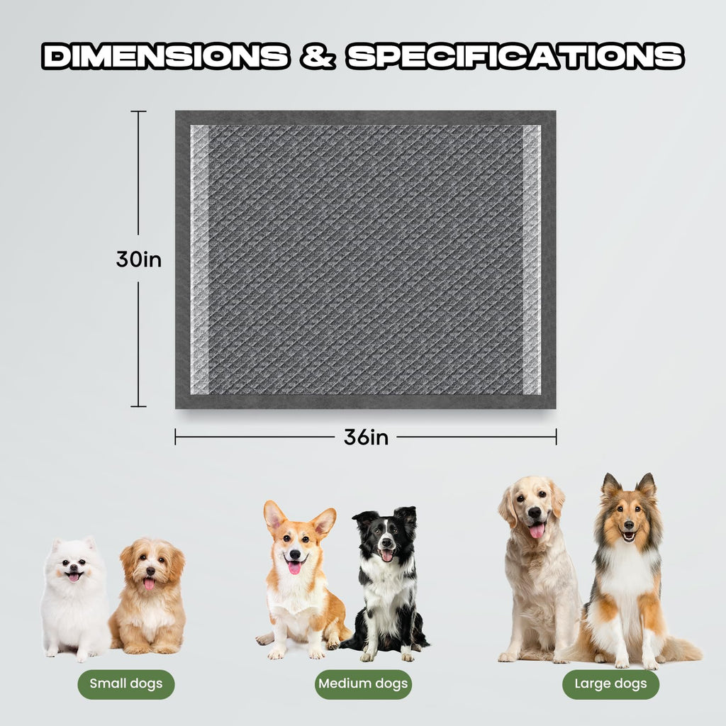 Puppy Pads 30 Count Small 22x22in Bamboo Training Pads Deodorizing Leakproof Quick Drying Dog Pee Pads Super Absorbent Disposable Pee Pads for Dogs Puppies, Doggie, Cats, Rabbits