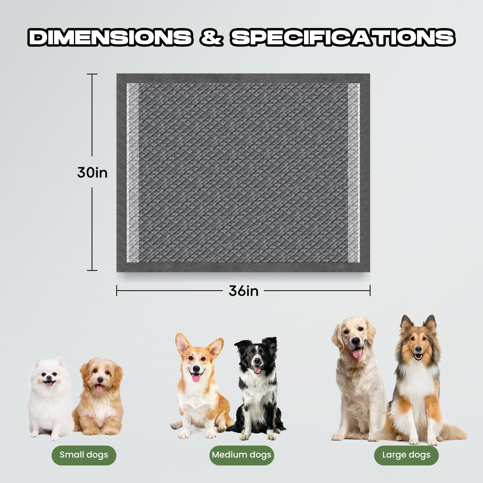 Puppy Pads 30 Count Small 22x22in Bamboo Training Pads Deodorizing Leakproof Quick Drying Dog Pee Pads Super Absorbent Disposable Pee Pads for Dogs Puppies, Doggie, Cats, Rabbits