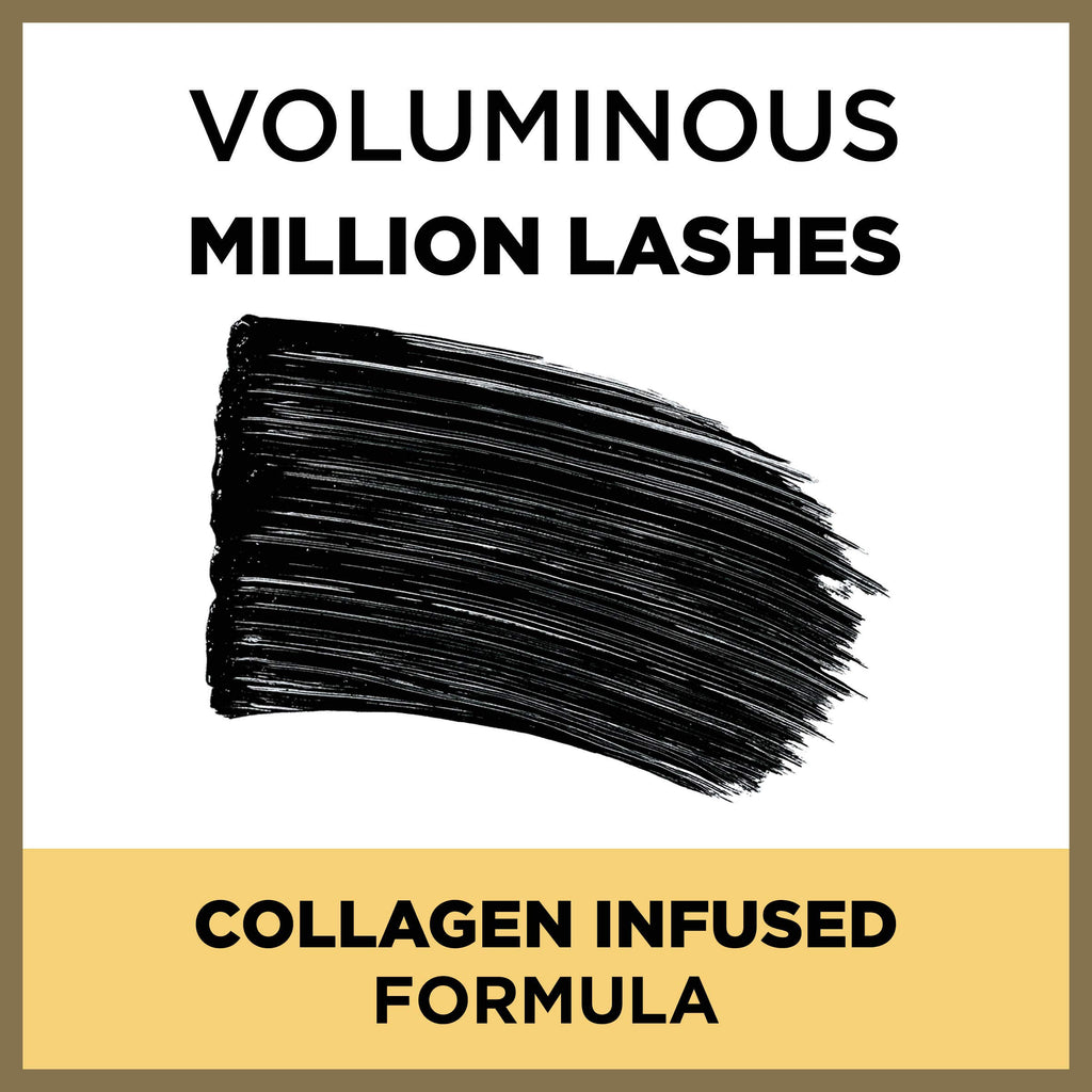 L’Oreal Paris Voluminous Million Lashes Mascara, 635 Blackest Black (Pack of 2)
