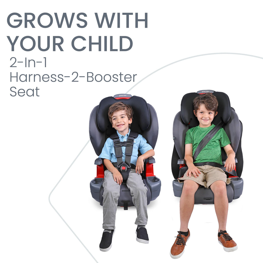 Britax Grow with You ClickTight Harness-2-Booster Car Seat, 2-in-1 High Back Booster, Black Contour