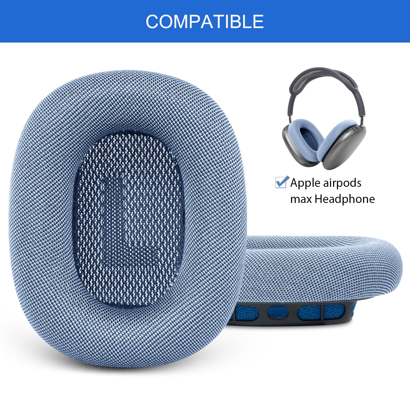 Ear Cushions for AirPods Max - Mesh Fabric Ear Cups Cover Replacement - Upgraded Cushion for Apple Air Pods Max Headphones (Green)