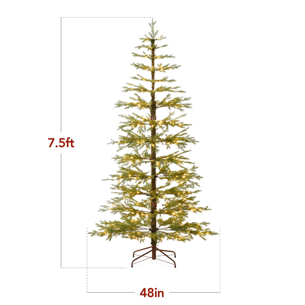 Best Choice Products Pre-Lit Sparse Christmas Tree 4.5ft Artificial Pine Holiday Décor Aspen Noble Fir w/ 2-in-1 White & Multicolor LED Lights