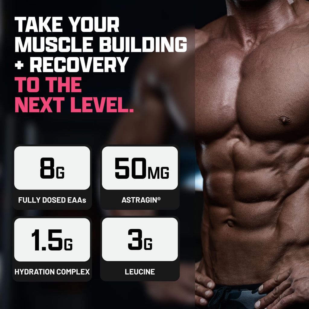 Nutrex Research EAA Hydration | EAAs + BCAAs Powder | Muscle Recovery, Strength, Muscle Building, Endurance | 8G Essential Amino Acids + Electrolytes | Apple Pear 30 Servings
