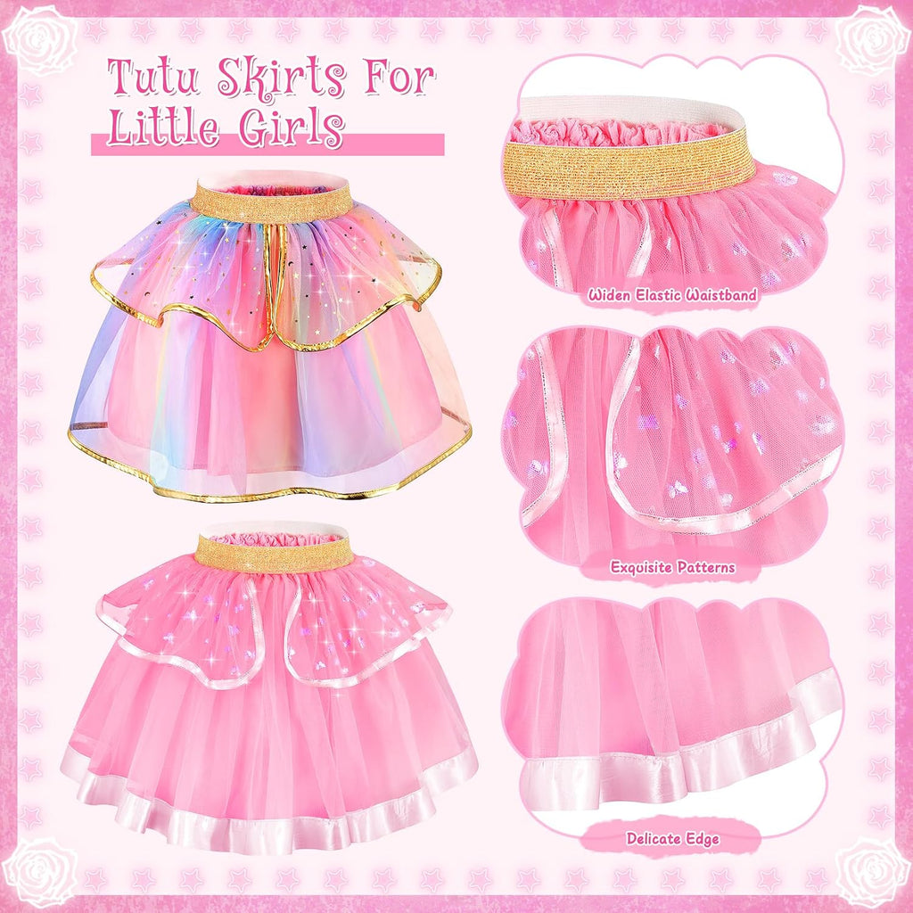 Chillife Princess Dress Up Fairy & Unicorn Costume for Girls 4-6, Toddler Dress with Tutu, Wings, Shoes, Jewelry, Headband Fairy Unicorn Toys for Girls Christmas Halloween Birthday Gift Toys