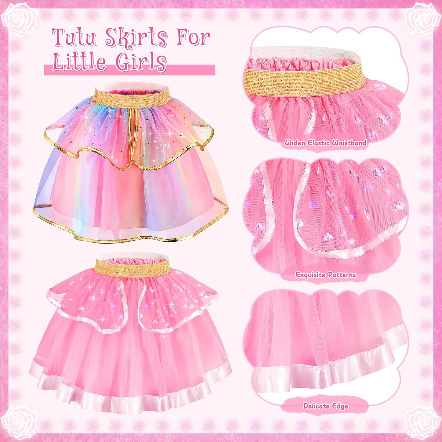 Chillife Princess Dress Up Fairy & Unicorn Costume for Girls 4-6, Toddler Dress with Tutu, Wings, Shoes, Jewelry, Headband Fairy Unicorn Toys for Girls Christmas Halloween Birthday Gift Toys