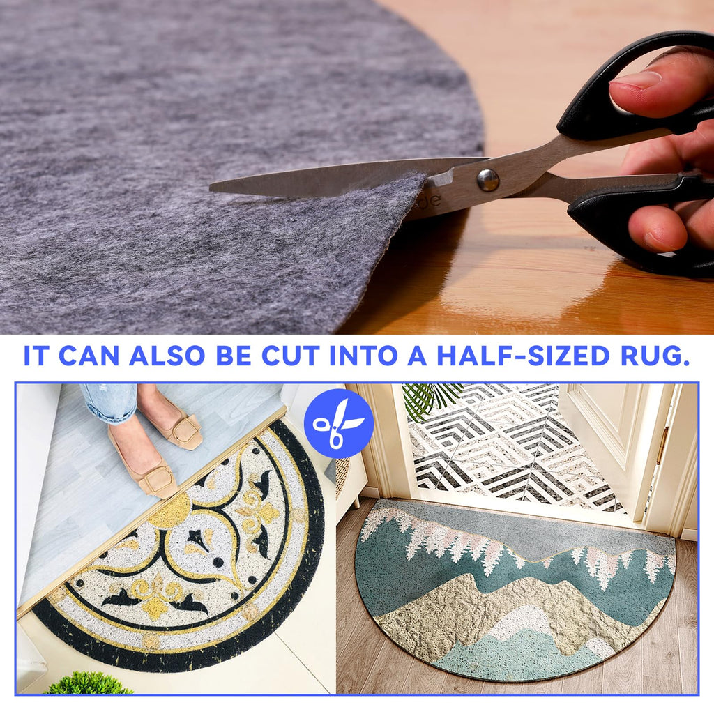 Non-Slip Rug Pads,Round 3 Ft Waterproof Extra Large Area Rugs Non Skid Rug Pad for All Floors and Finishes Durable Hardwood Floor Protective Felt Keeps Rugs in Place, Safe and Secure