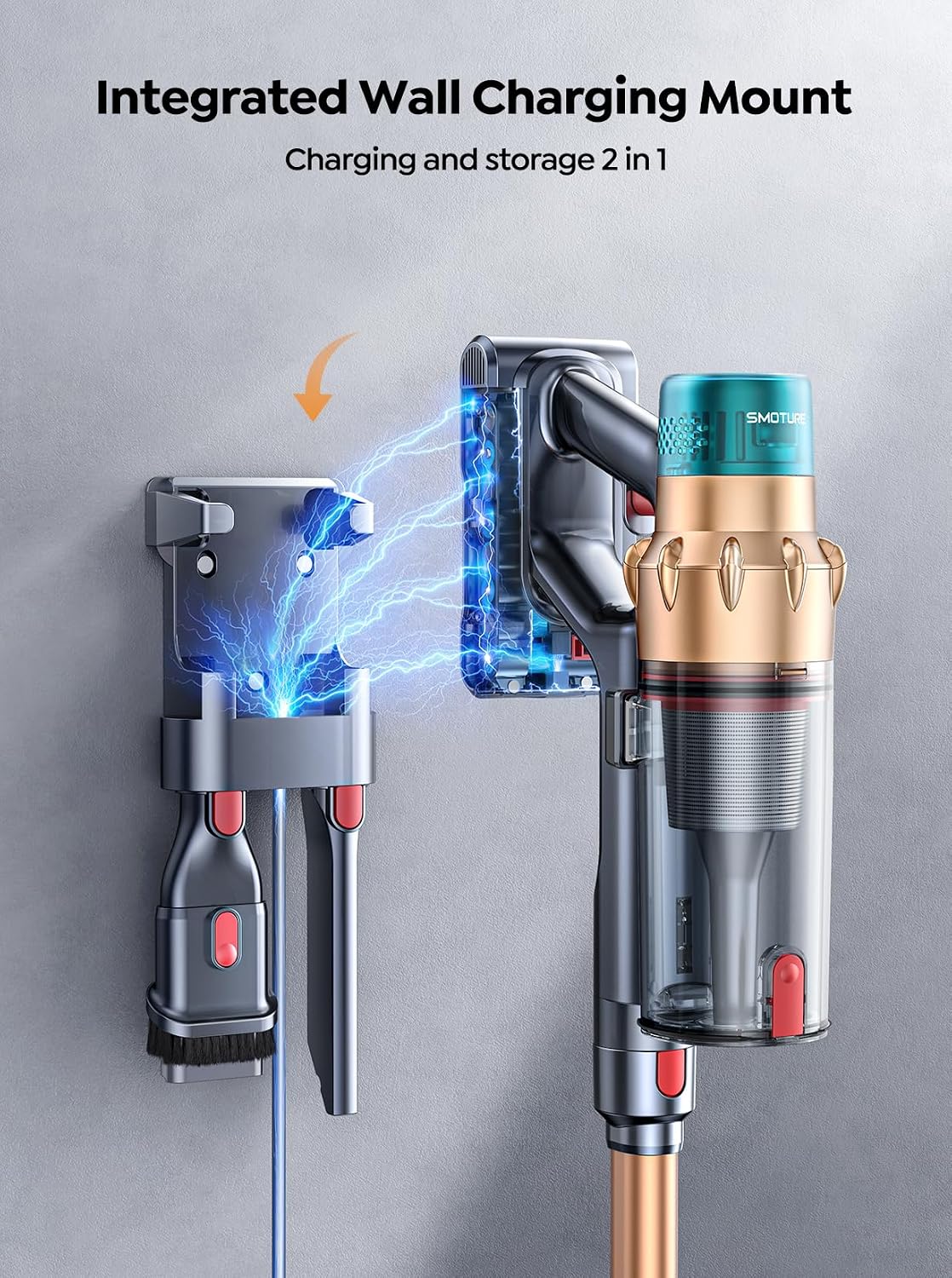 Cordless Vacuum Cleaner, 650W 55KPA 70 Mins Runtime Self-Standing Vacuum Cleaners for Home, Stick Vacuum with Charging Dock Station Removable Battery, Handheld Vacuum for Pet Hair/Carpet/Floor