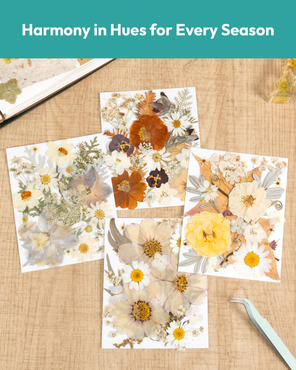 Dried Flowers, Resiners 58Pcs Pressed Flowers for Craft Pink Real Natural Dried Flowers Dry Leaves Kit for DIY Making Crafts Resin Soap Candle Scrapbook Supplies Card Making Jewelry
