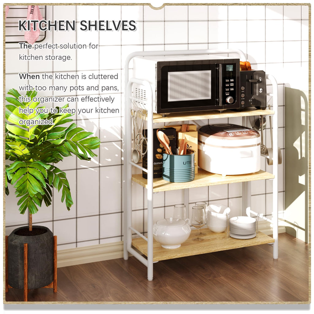 4NM No Assembly Folding Bookshelf, 3 Tiers Collapsible Book Shelves Open Industrial Foldable Storage Bookcase Shelf for Bedroom, Living Room, Home Office - Natural and White