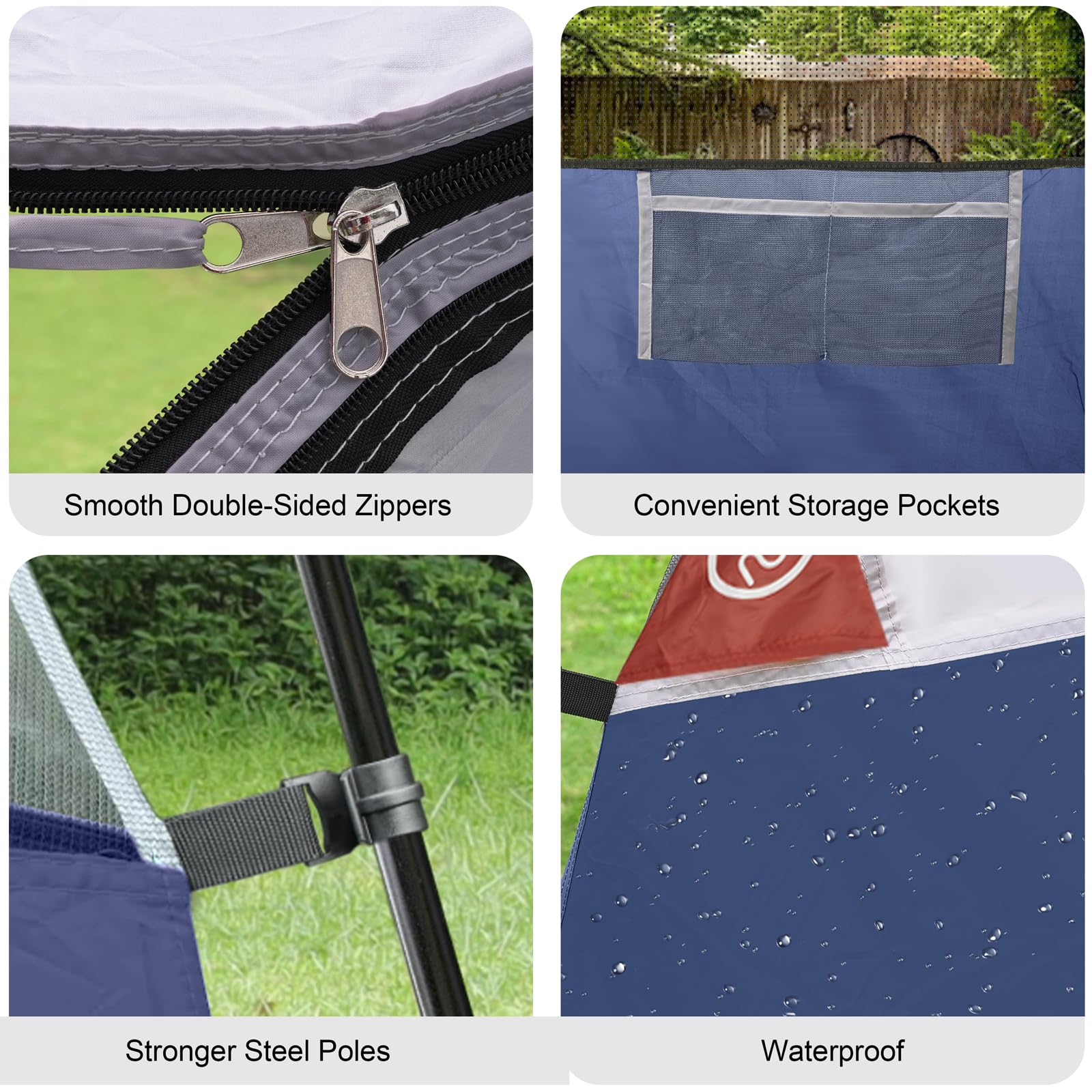 CAMPROS CP Camping Tent 2/4/6 Person, Waterproof Windproof Double Layer Dome Tent, Easy Setup with Large Mesh Windows & Wide Door for Outdoor Camping Backyard