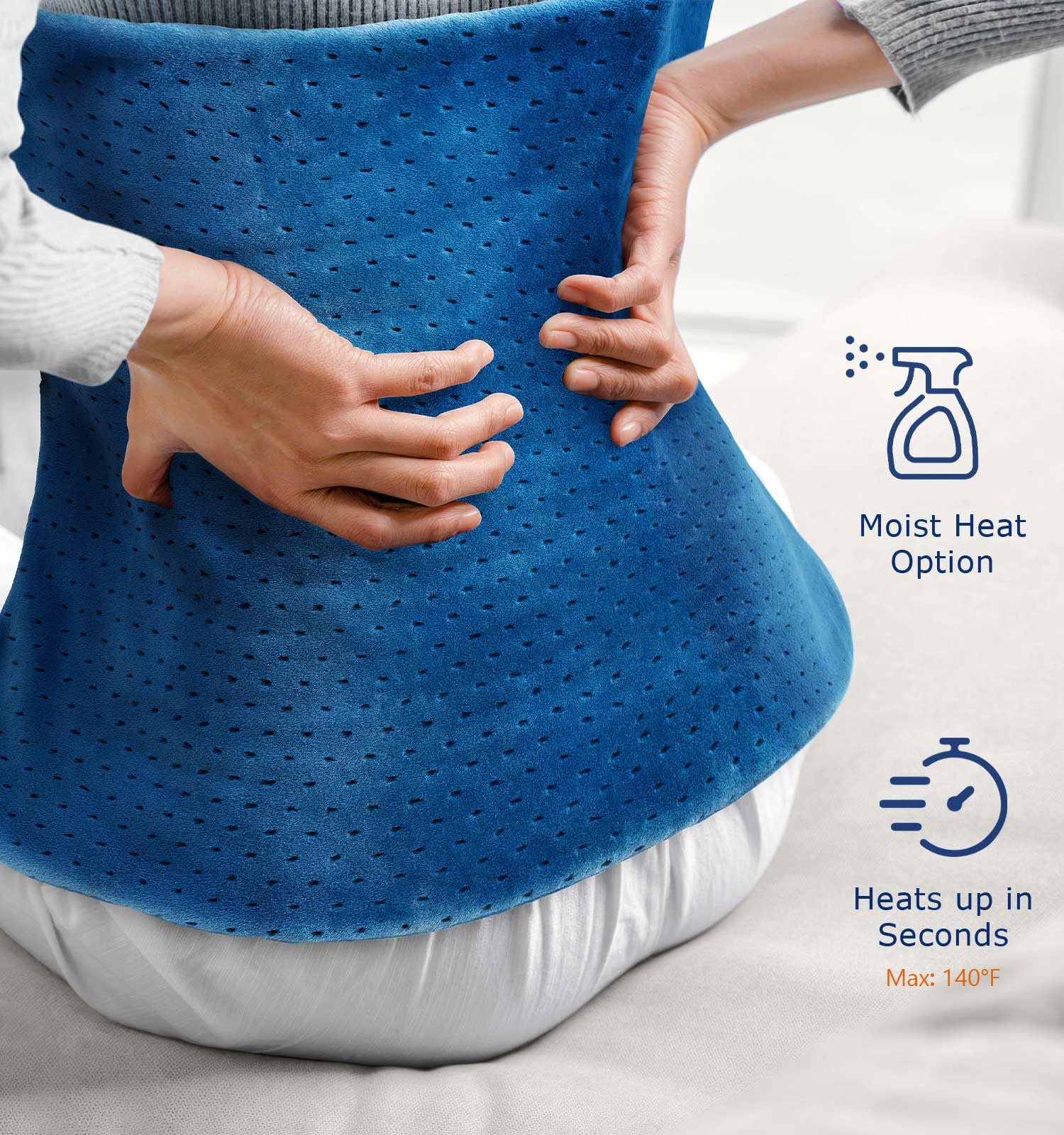 Fathers Day Dad Gifts from Daughter, Heating Pad for Back Pain & Cramps - Ultimate Pain Relief & Versatile Gift for Women, Men - Ideal for Christmas, Soft Machine Wash Fabric, King Size 12"x24"