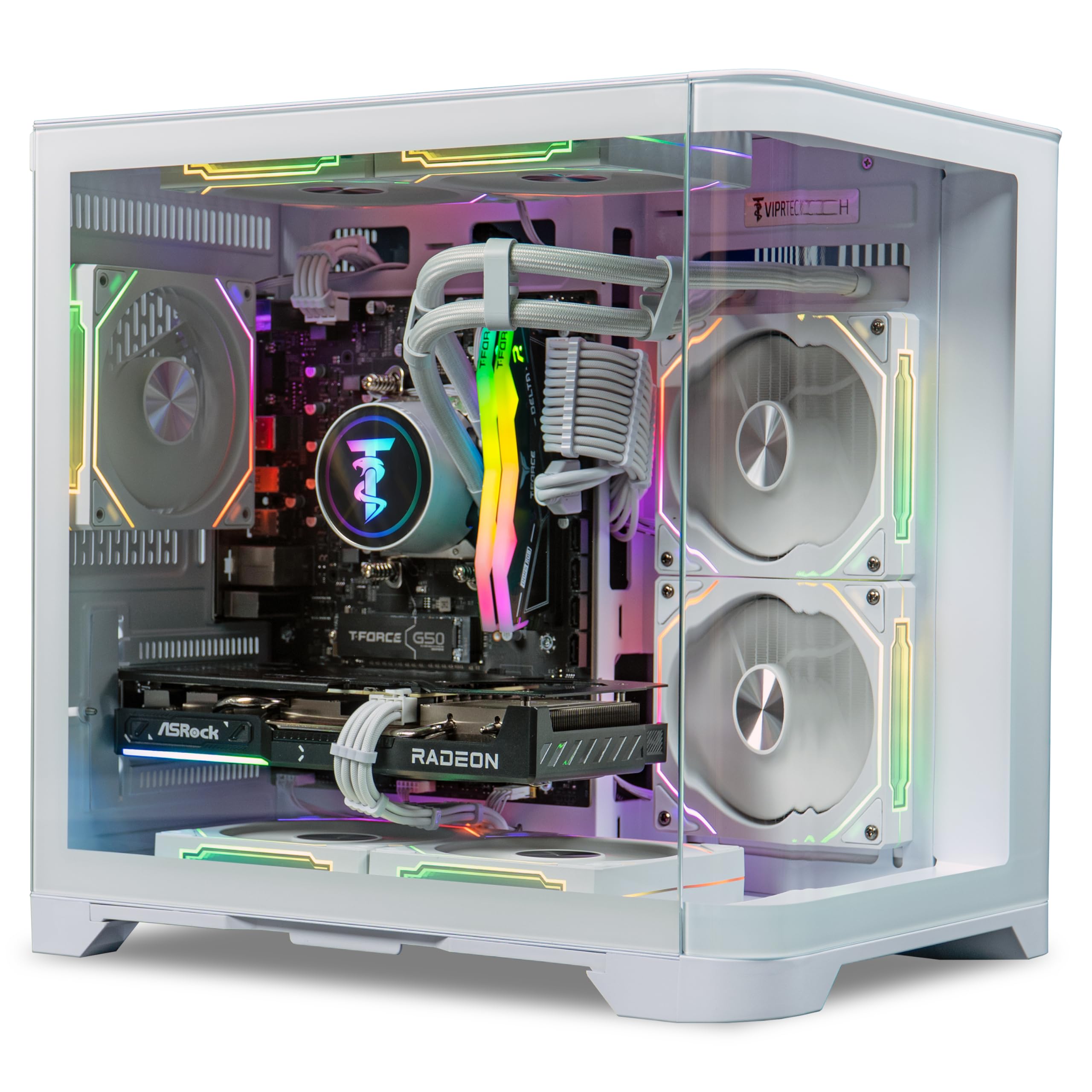 ViprTech Reaper 1.0 Gaming PC - AMD Ryzen 7 8700F (5.0Ghz Turbo), GeForce RTX 5060 Ti 8GB, 16GB DDR5, 1TB SSD, VR-Ready, WiFi BT USB-C, Win 11, Gaming Desktop Computer Prebuilt, Black