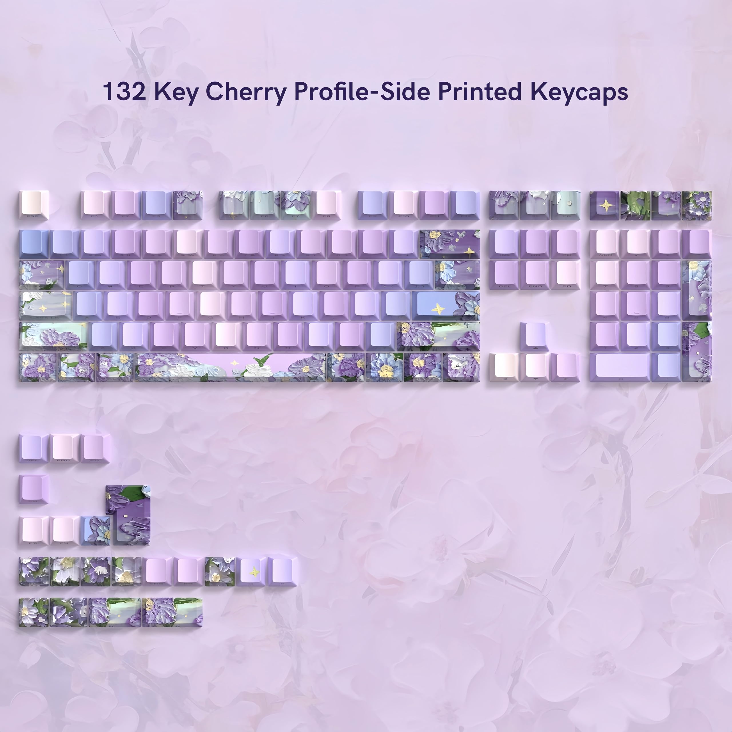 dagaladoo Black Topographic keycaps Double Shot PBT keycaps Shine Through Keyboard Keys Side Printed Key caps Cherry Profile Custom keycap Set for100%, 75%, 65%, 60% US Layout Mechanical Keyboard
