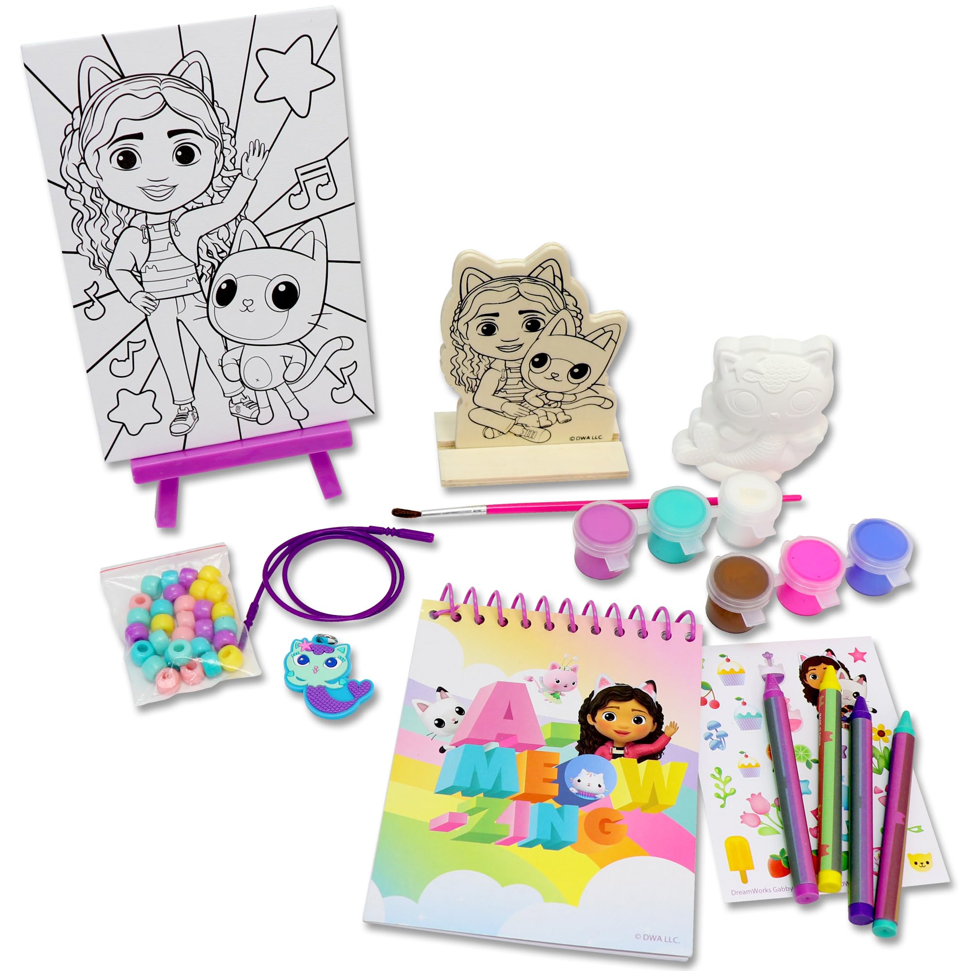 Tara Toys Gabby's Dollhouse 5-in-1 Creativity Tub Multi-Activity Art Kit for Kids with Coloring, Stamps, Stickers, and Fun Craft Materials Great Gift for Girls Ages 3+