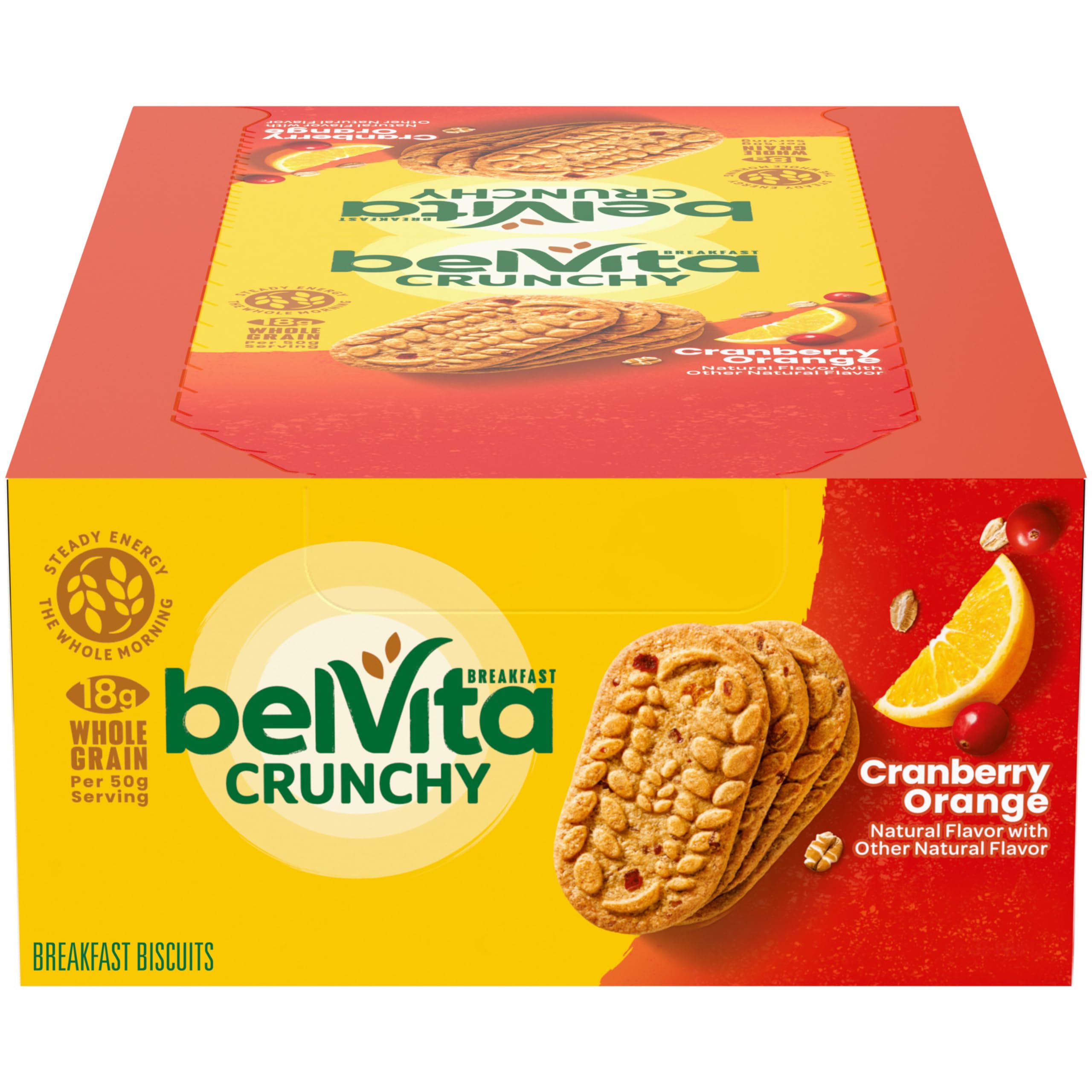 belVita Soft Baked Breakfast Bars, Oats & Chocolate, 6 Boxes of 5 Packs (1 Biscuit Per Pack)