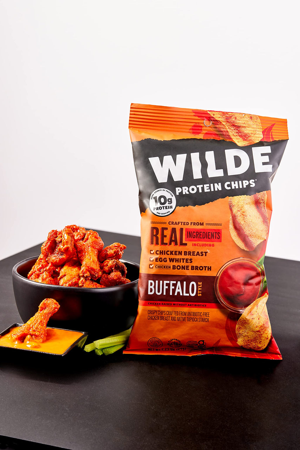 WILDE Protein Chips Barbeque, Thin and Crispy High Protein Snacks, Keto Friendly, Low Carb Chips, Real Ingredients, 1.34oz (Pack of 8)