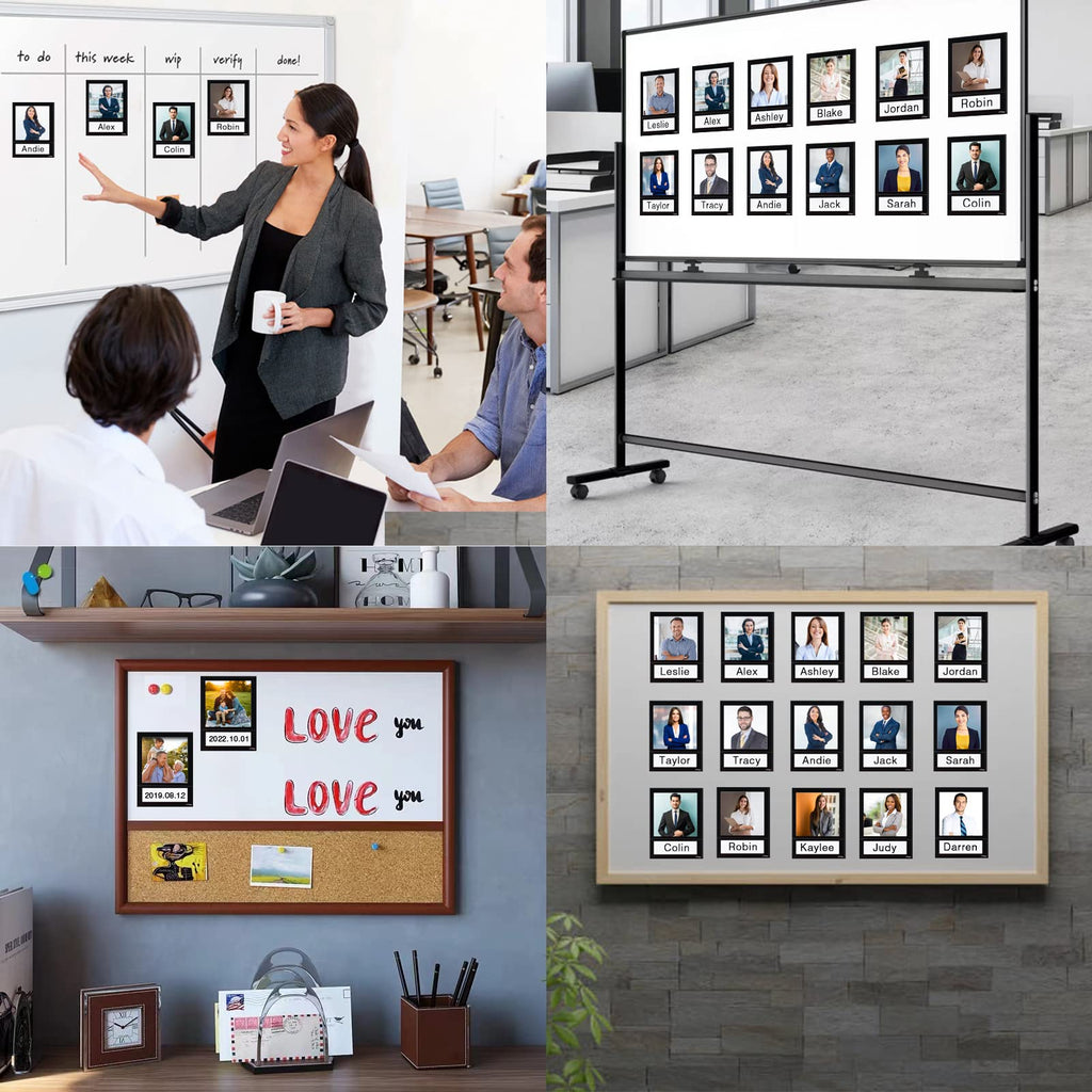 STTMGN Magnetic Picture Frames with Black Border(2.5"X3.5",12 Pack),Mini Wallet Size Magnet Photo Sleeves Pockets/Holder,Decorations for Home/Office/School/Classroom/Party
