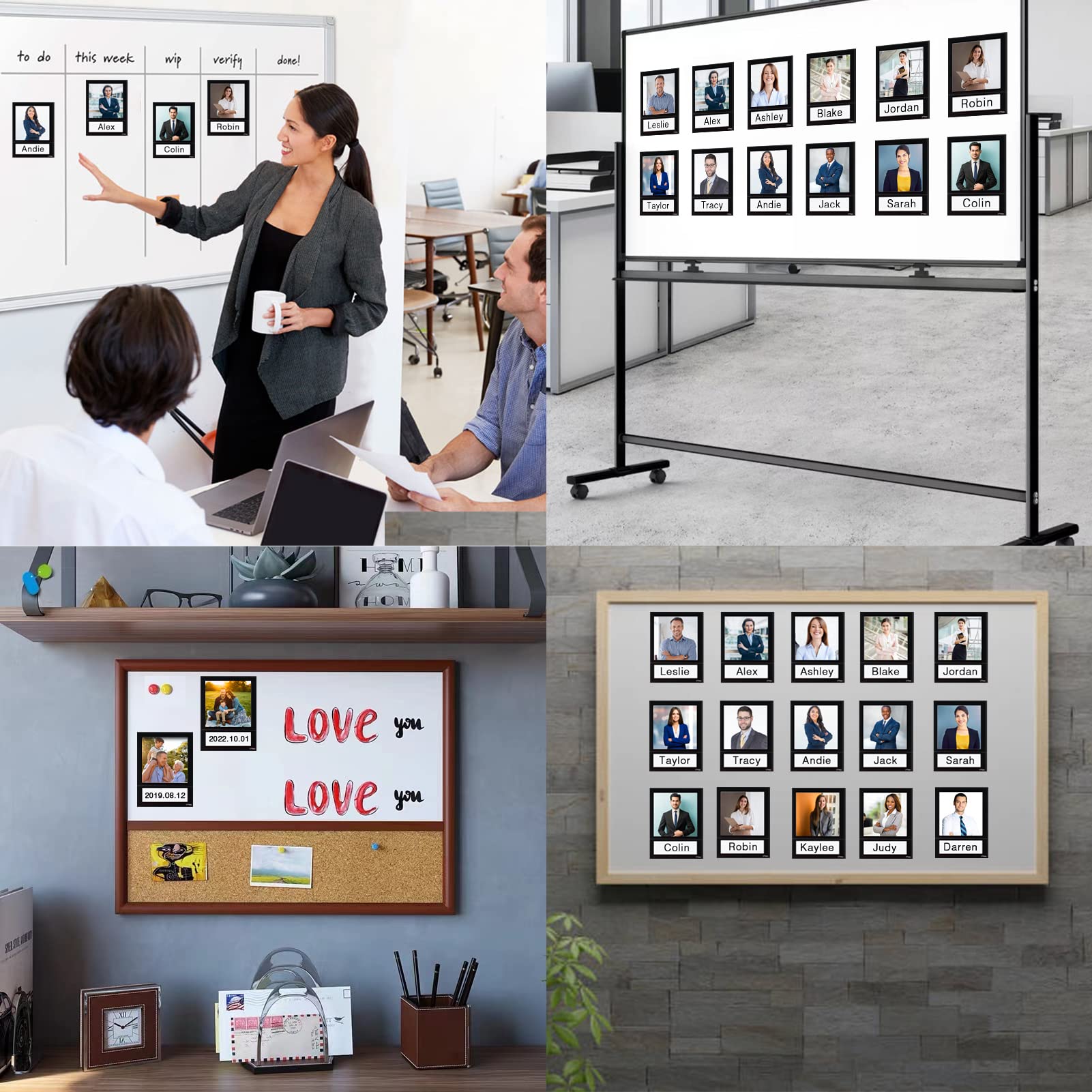 STTMGN Magnetic Picture Frames with Black Border(2.5"X3.5",12 Pack),Mini Wallet Size Magnet Photo Sleeves Pockets/Holder,Decorations for Home/Office/School/Classroom/Party