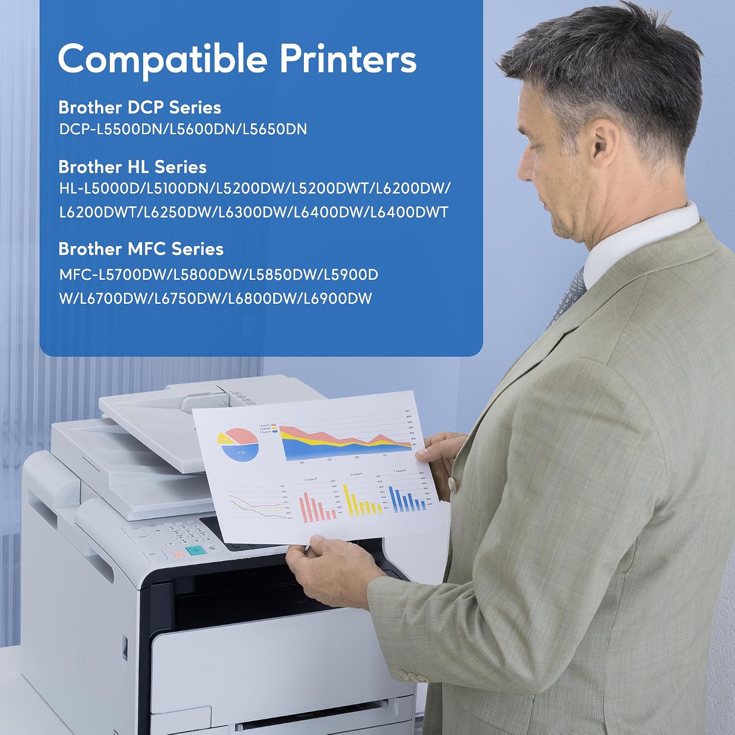 WEAREC Compatible Toner Cartridge Replacement for Brother TN850 TN-850 TN820 TN-820 Work with HL-L6200DW HL-L5200DW MFC-L5850DW MFC-L6800DW DCP-L5600DN Printer (Black,4-Pack)