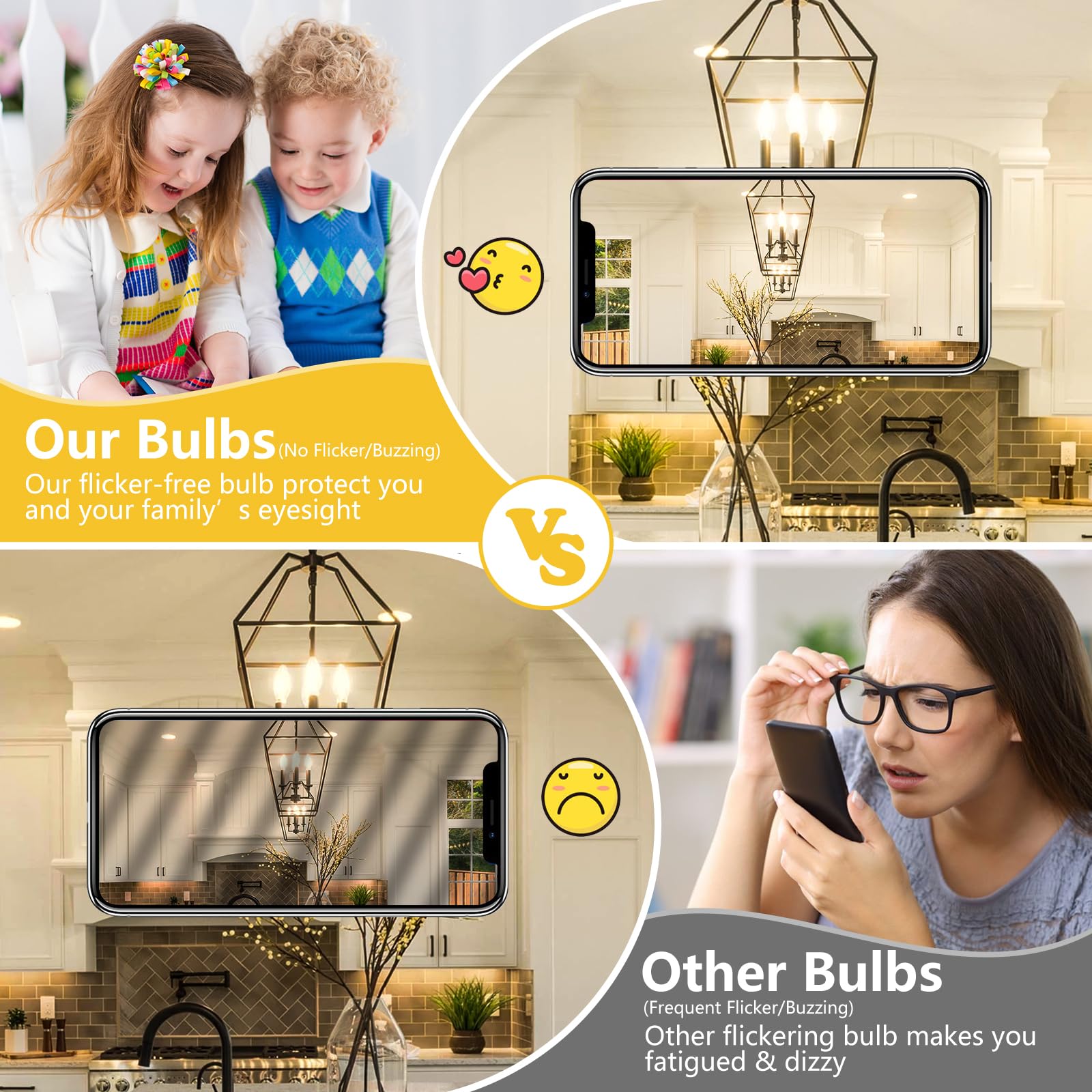 MAXvolador Dimmable E12 LED Candelabra Bulbs 60W Equivalent, Daylight White 5000K, 600LM Chandelier Light Bulb, B11 LED Candle Light Bulbs, 12 Pack
