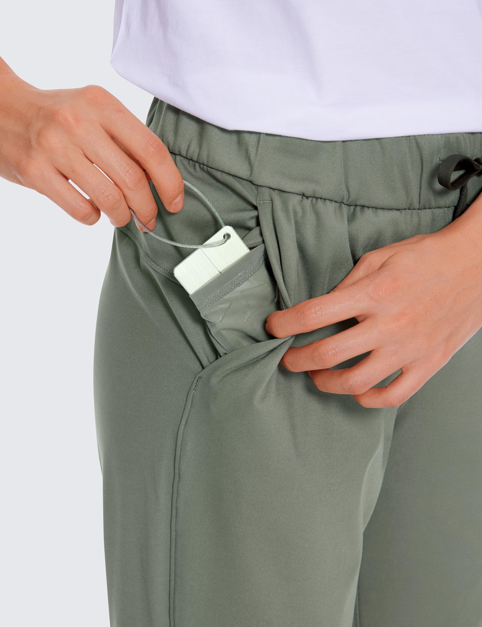 CRZ YOGA 4-Way Stretch Ankle Golf Pants for Women 27" - Casual Dress Work 7/8 Sweatpants with Pockets